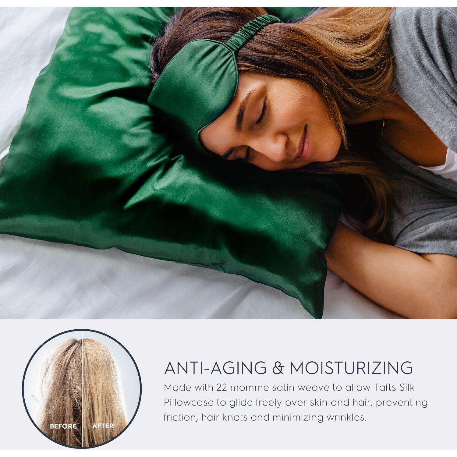 Funda de Almohada de Seda Tafts 22mm Reina Esmeralda 50.8x76.2cm 2pc