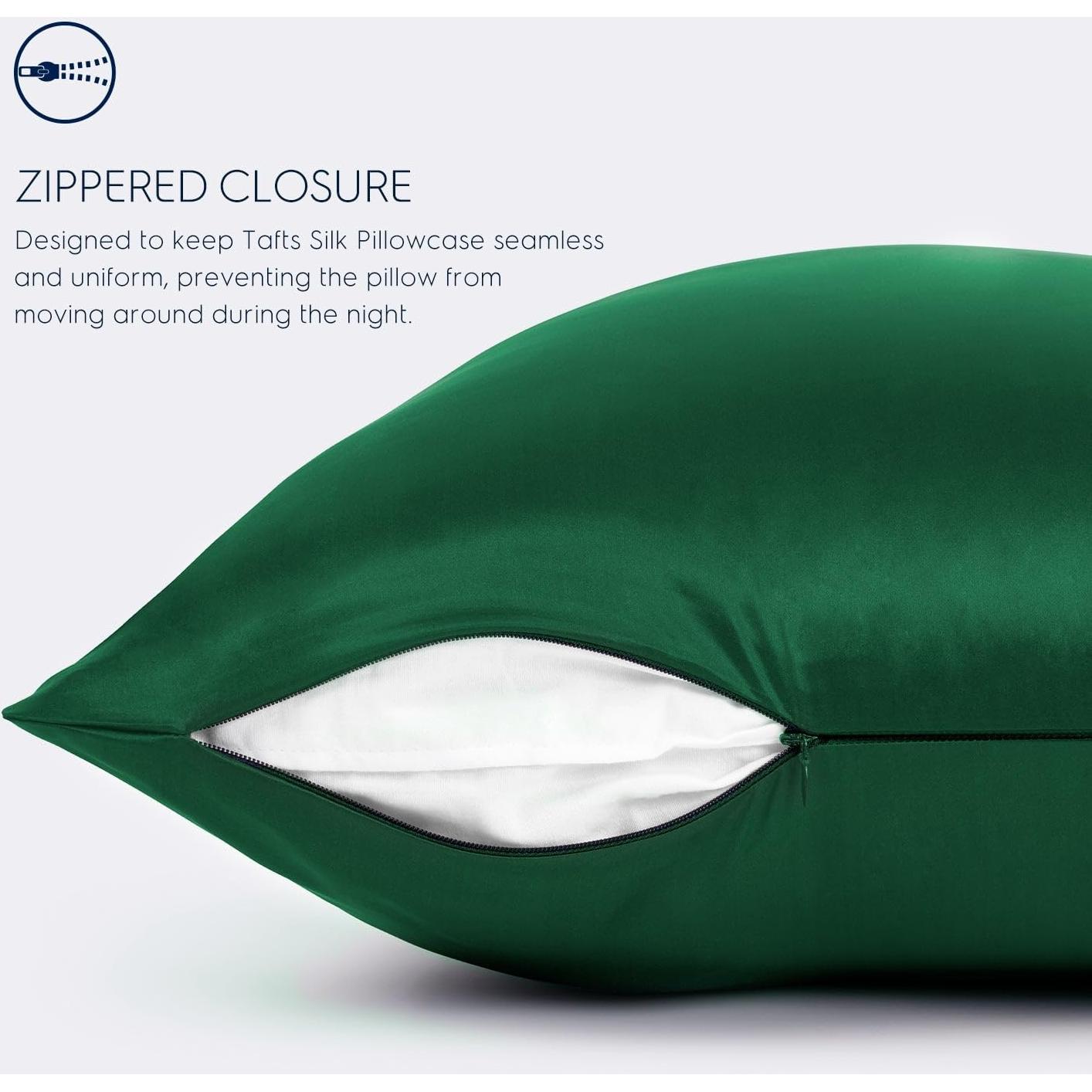 Funda de Almohada de Seda Tafts 22mm Reina Esmeralda 50.8x76.2cm 2pc