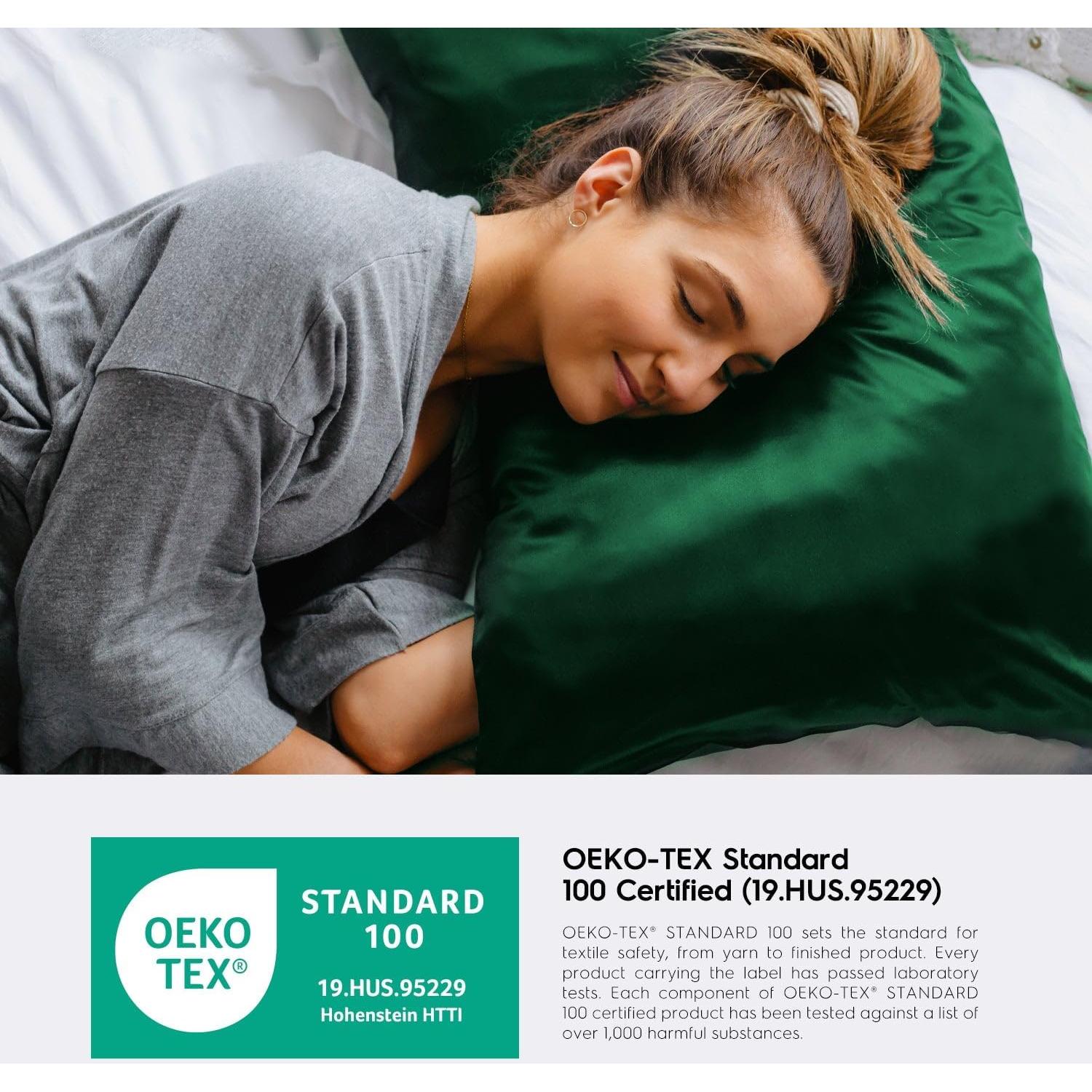 Funda de Almohada de Seda Tafts 22mm Reina Esmeralda 50.8x76.2cm 2pc