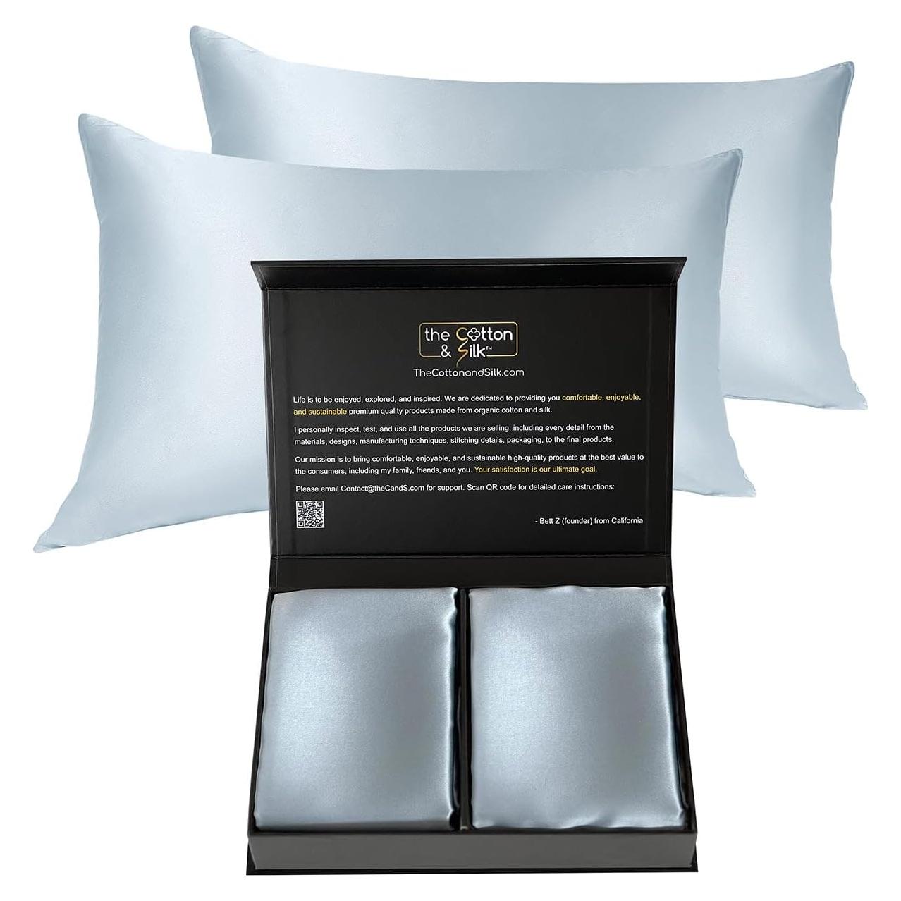 Juego de 2 Fundas de Almohada de Seda 22 Momme The Cotton & Silk