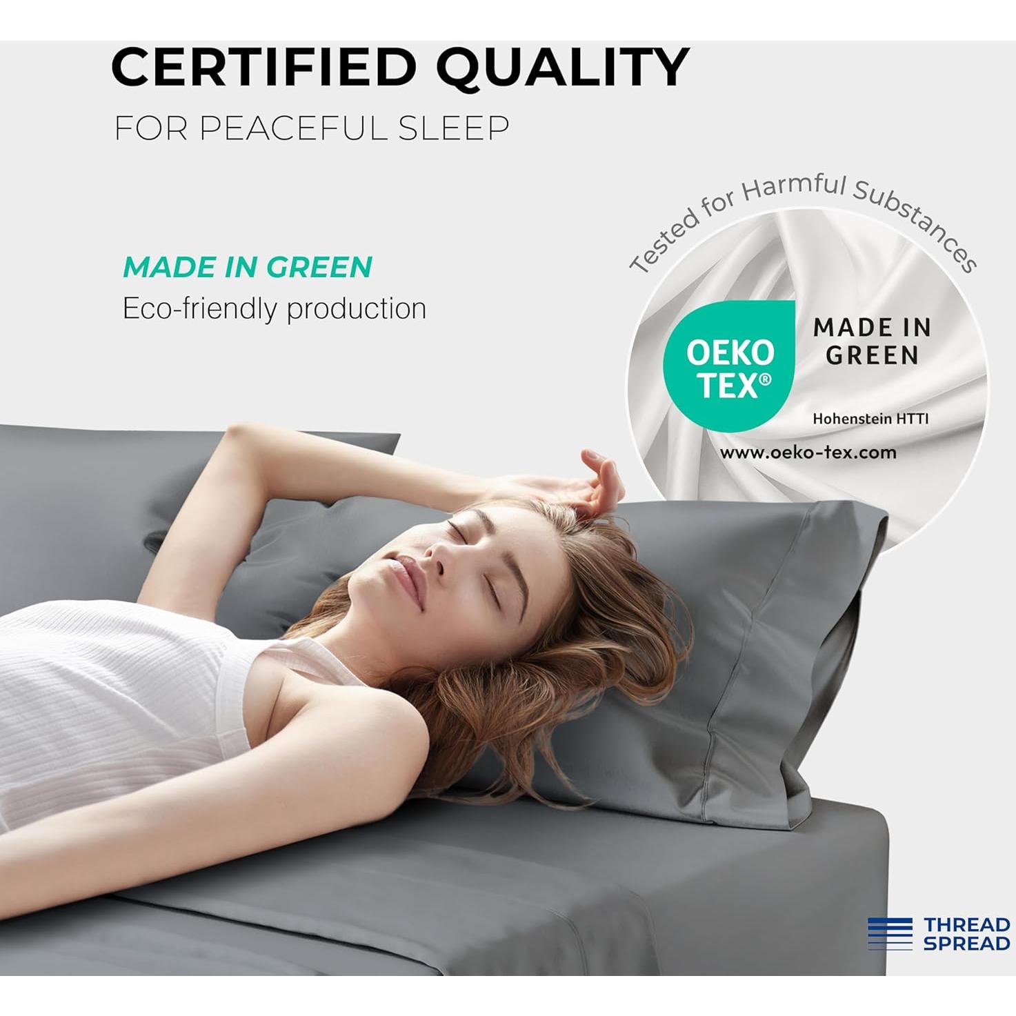 Juego de Fundas de Almohada 100% Algodón Egipcio Thread Spread 1200 Hilos