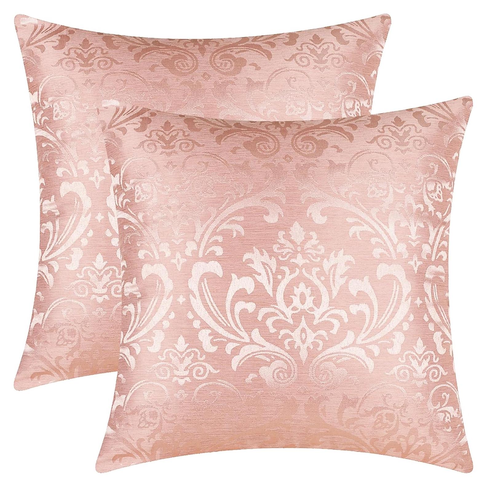 CaliTime Juego de 2 Fundas de Cojín Cuadradas 45x45 cm Rosa Polvoriento