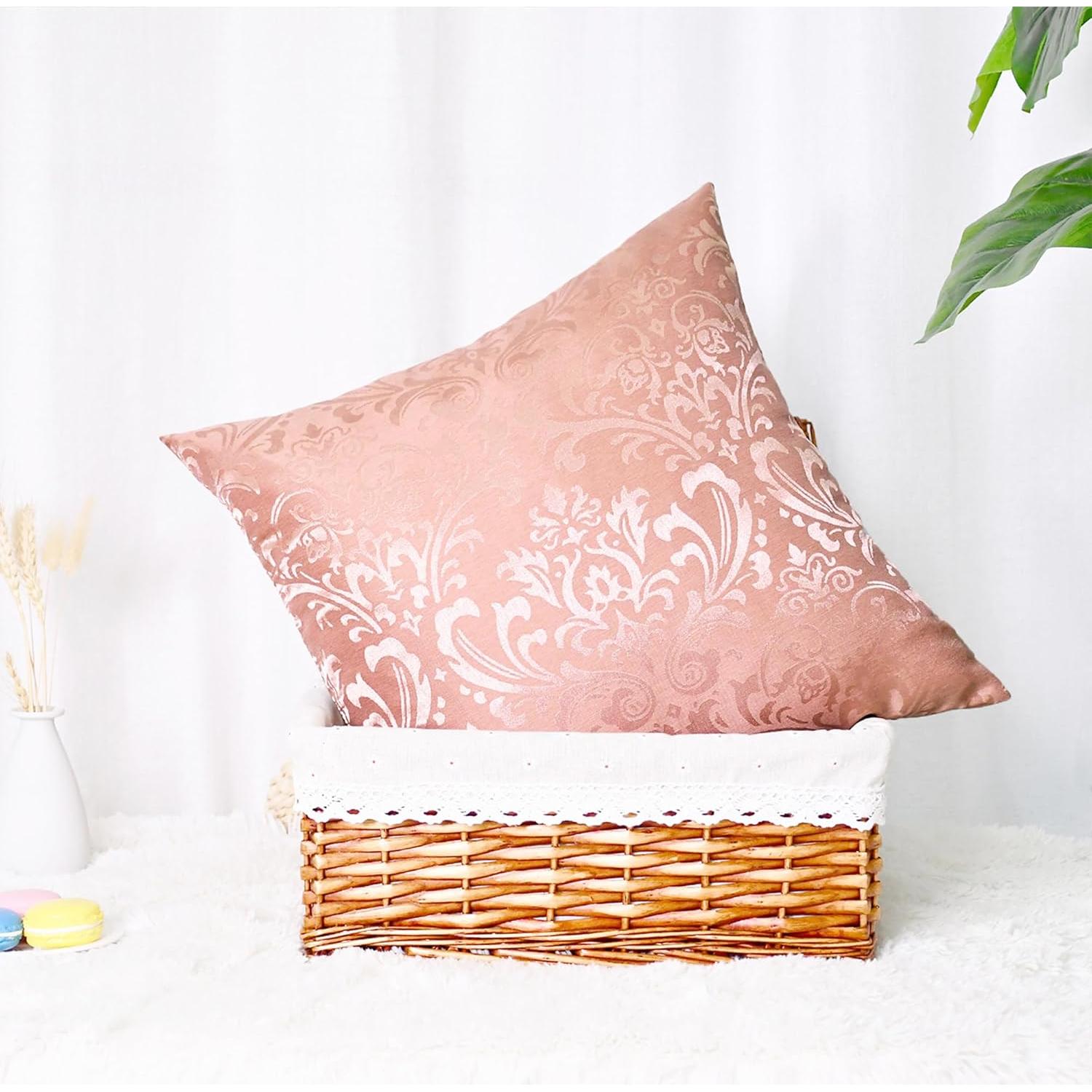 CaliTime Juego de 2 Fundas de Cojín Cuadradas 45x45 cm Rosa Polvoriento