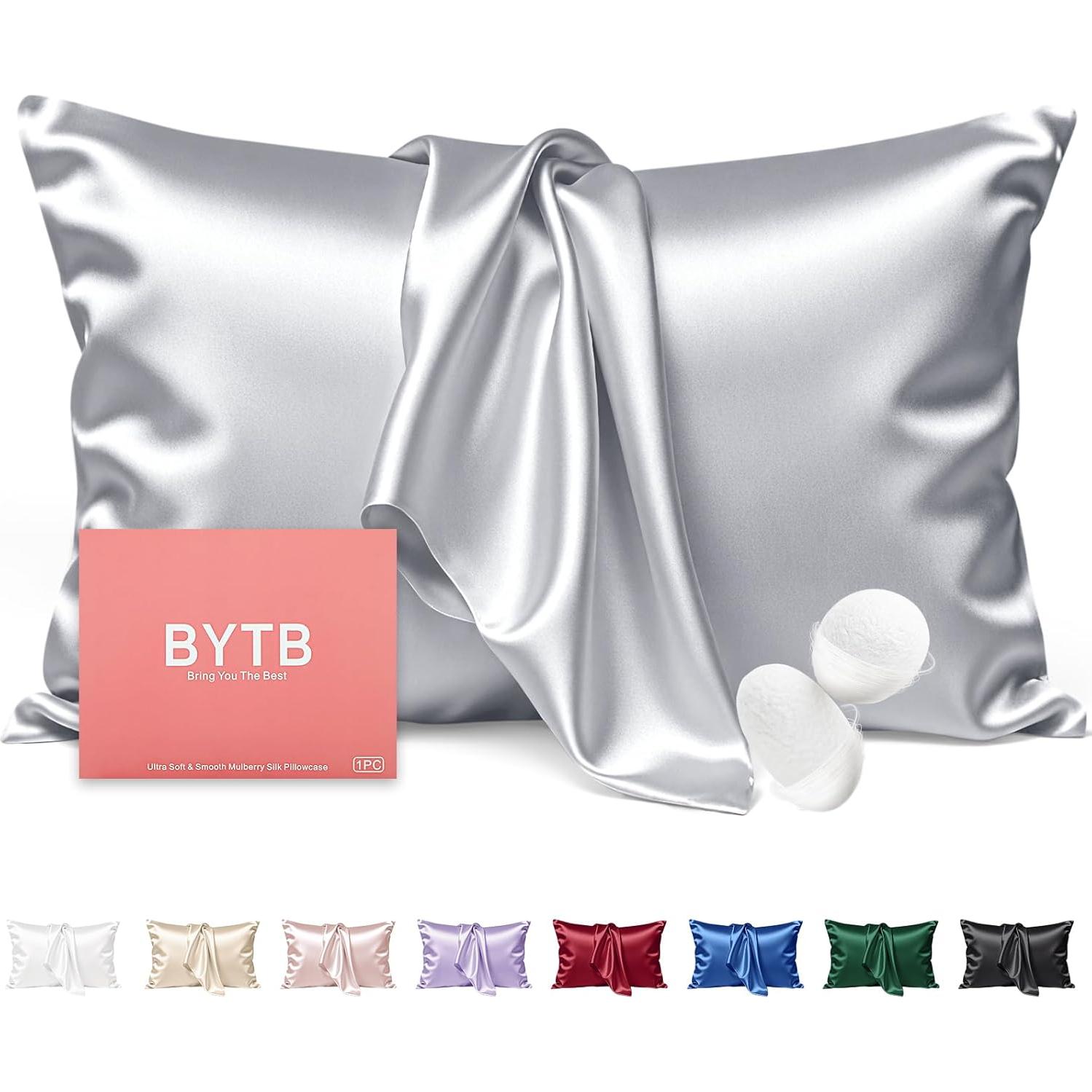 Funda de Almohada de Seda BYTB Estándar 100% Morera Gris 50x66cm