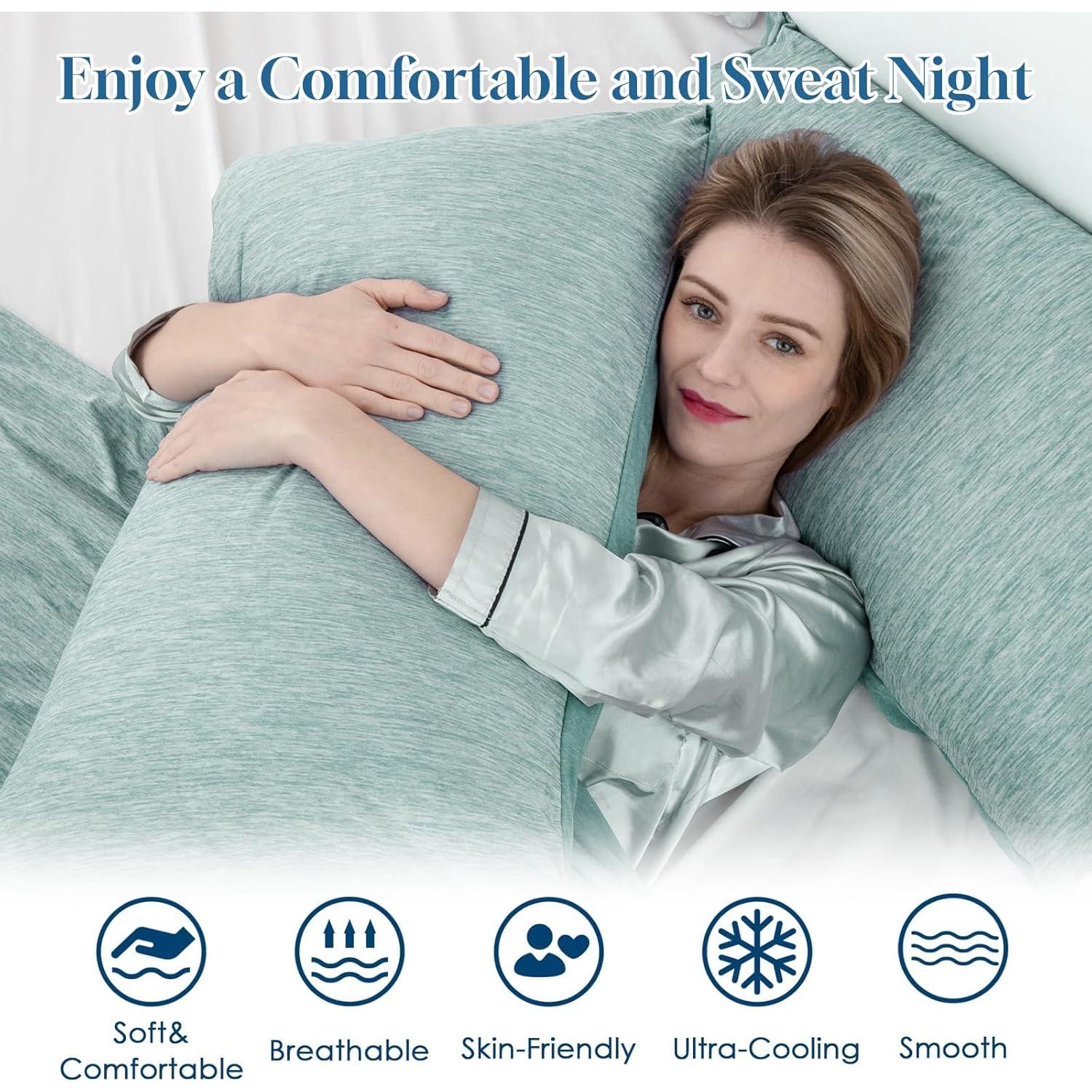 Funda de Almohada Refrigerante CHOSHOME Estándar 50.8x66cm Verde