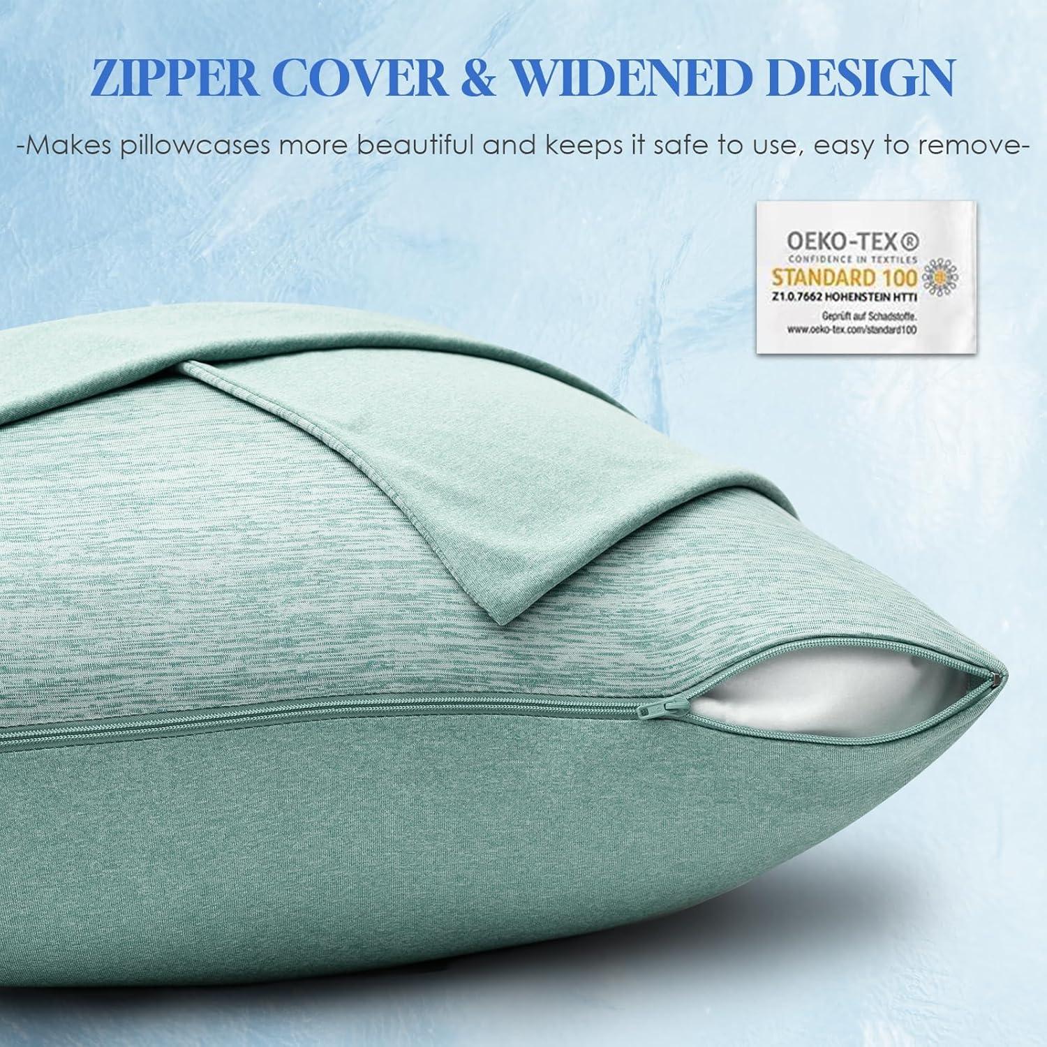 Funda de Almohada Refrigerante CHOSHOME Estándar 50.8x66cm Verde