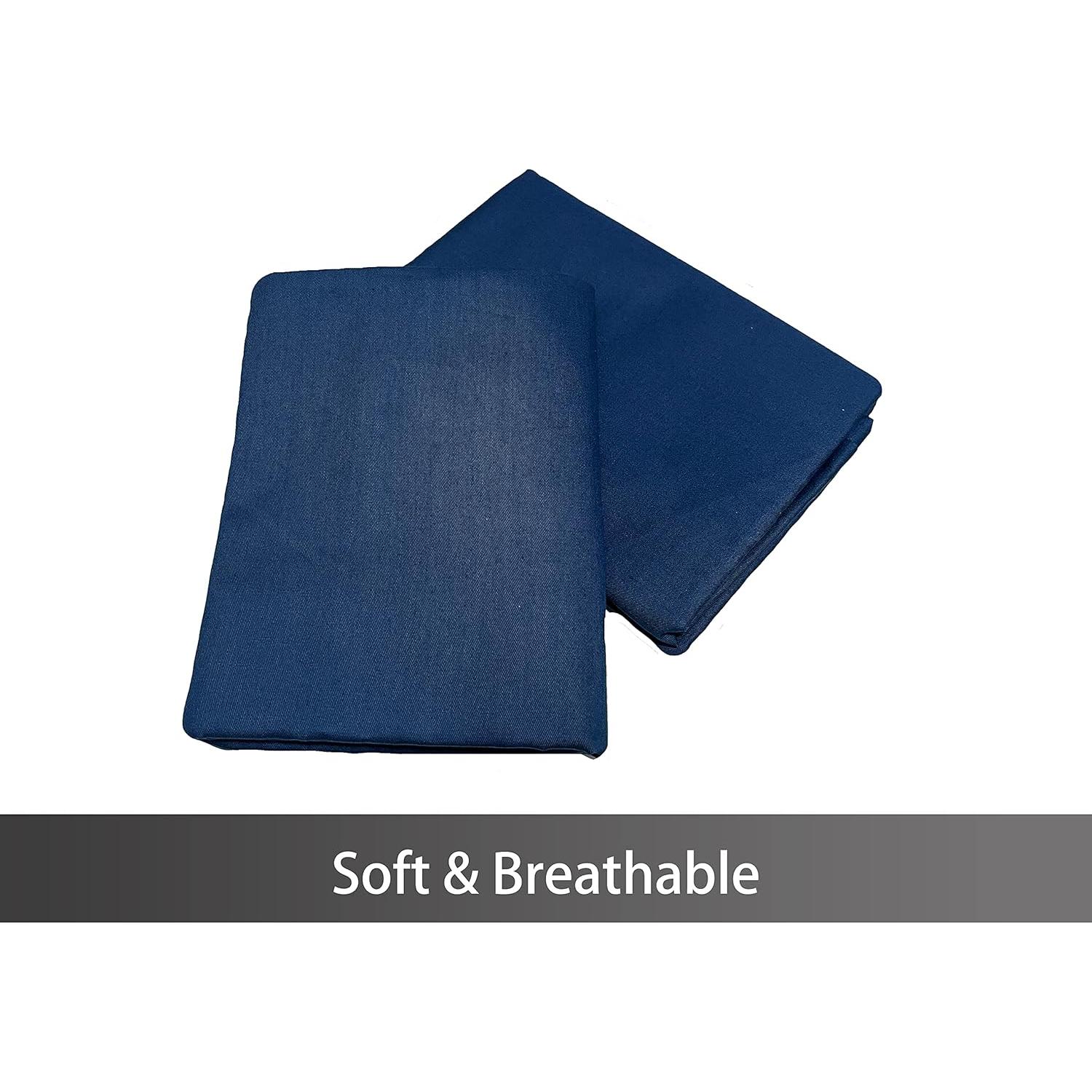 Funda de Almohada iMaylex 100% Algodón Egipcio Estándar 2 Pzas Azul Marino