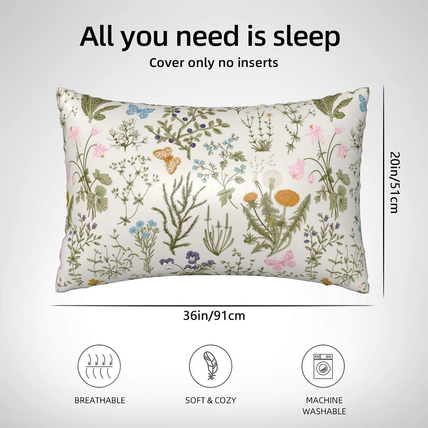 Funda de Almohada de Seda Imitación JKJNLHJE King Floral 50.8x91.4 cm