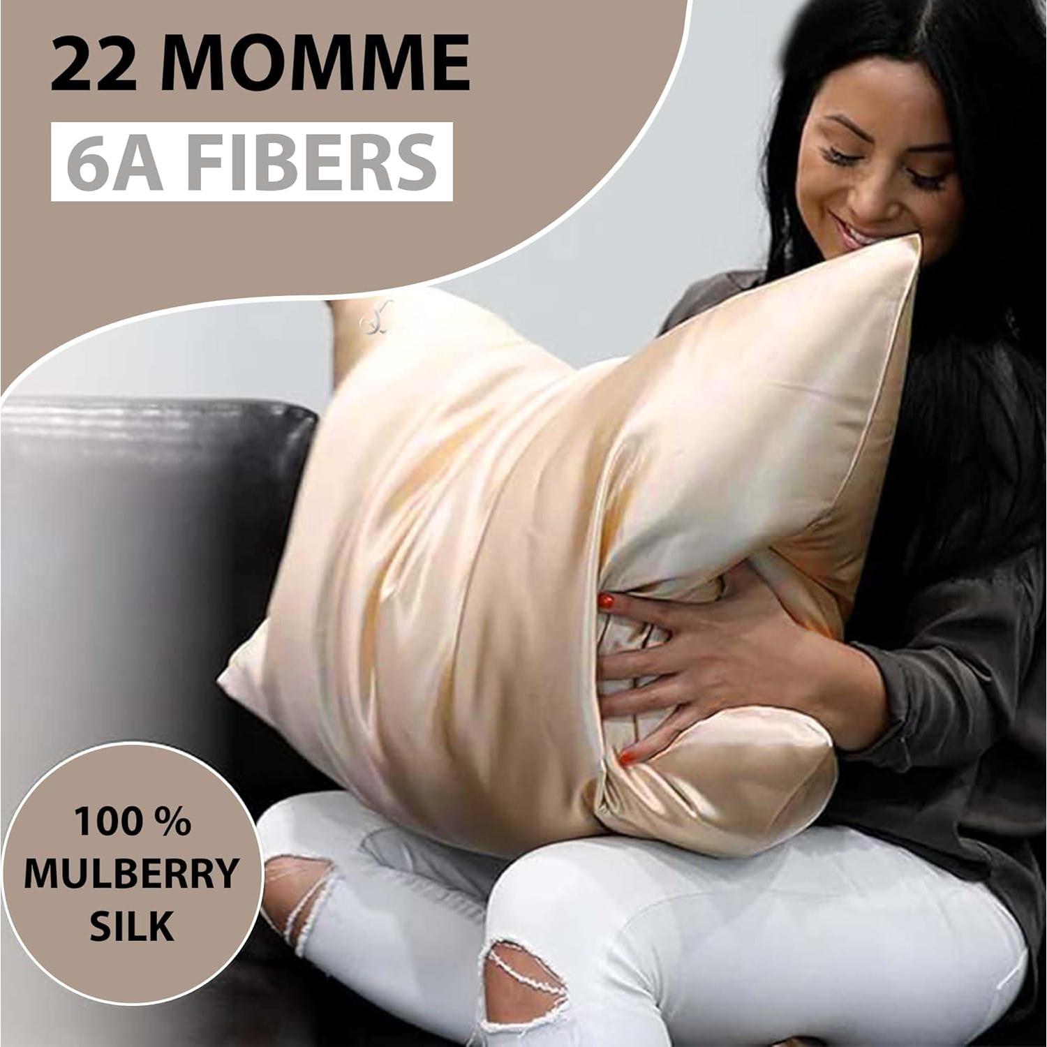 Funda de Almohada de Seda Luxe Silk Heaven Queen 100% Seda