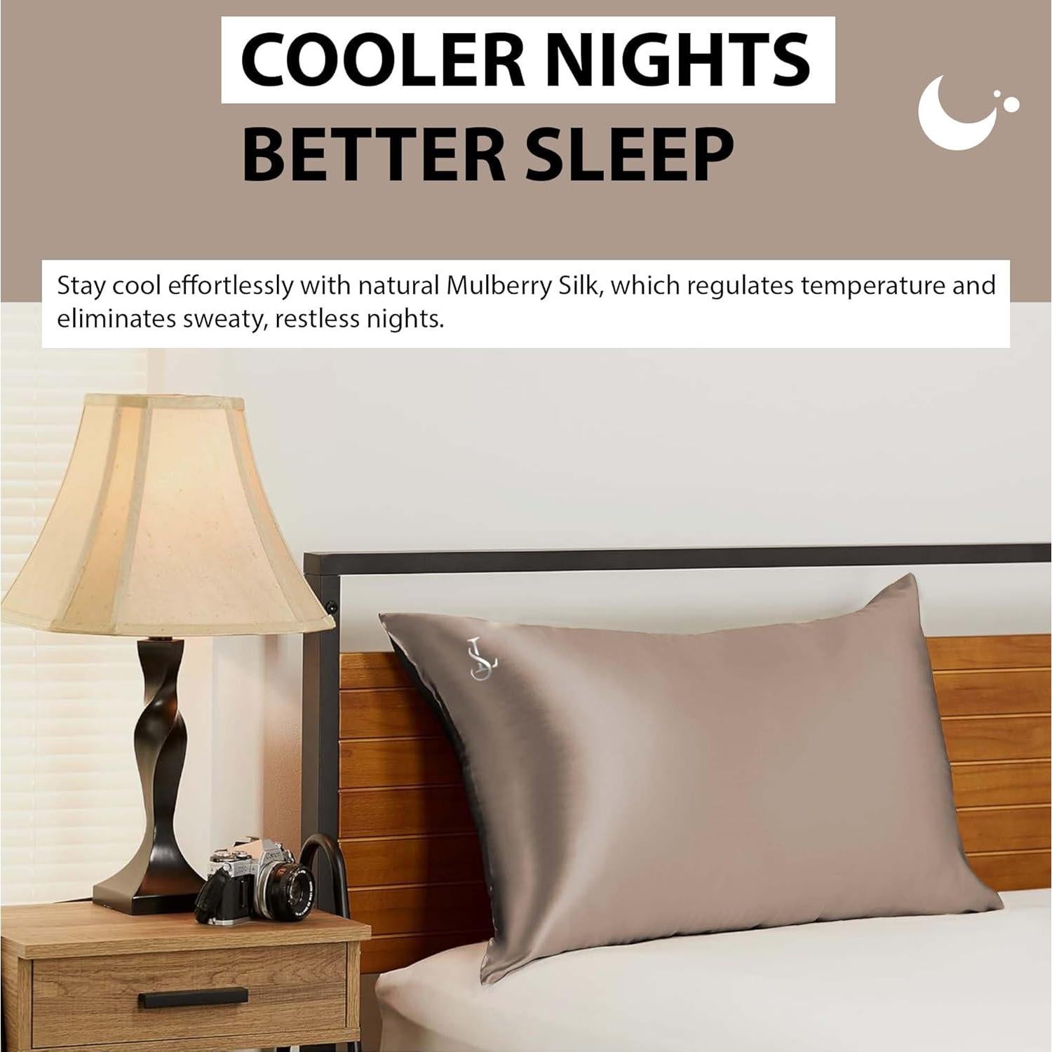 Funda de Almohada de Seda Luxe Silk Heaven Queen 100% Seda