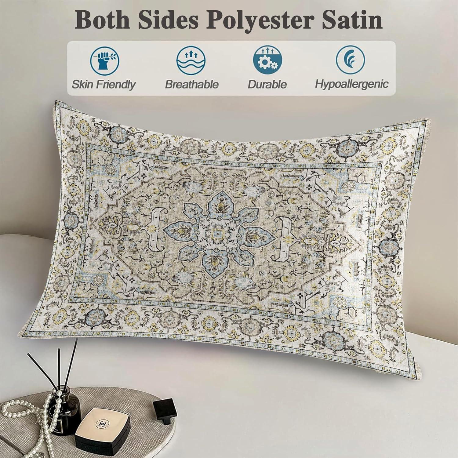 Funda de Almohada King JKJNLHJE Imitación Seda Beige 50.8x91.4 cm