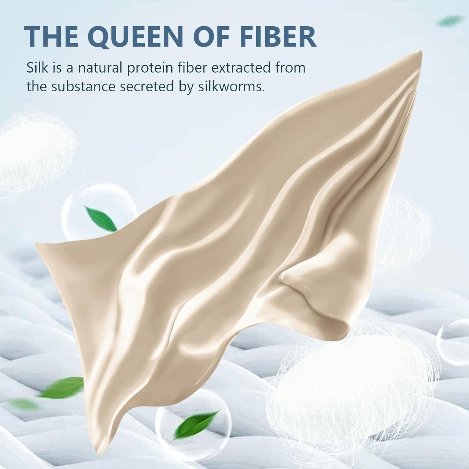 Funda de Almohada de Seda Queen BYTB 100% Morera 22 Momme Beige