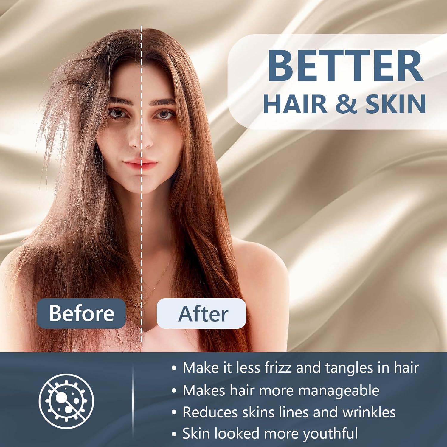 Funda de Almohada de Seda Queen BYTB 100% Morera 22 Momme Beige