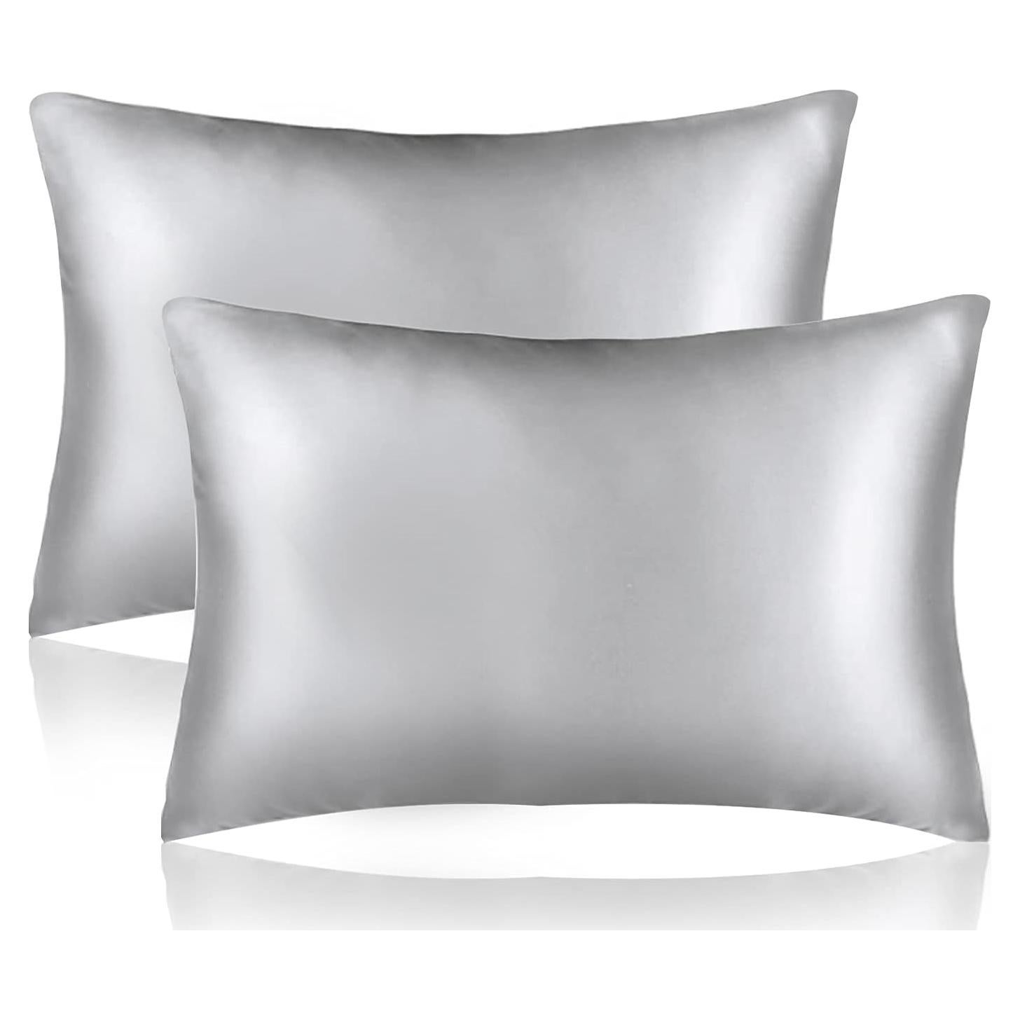 Funda de Almohada de Seda Sutuo Home 2 Pack 100% Morera 51x66 cm Gris