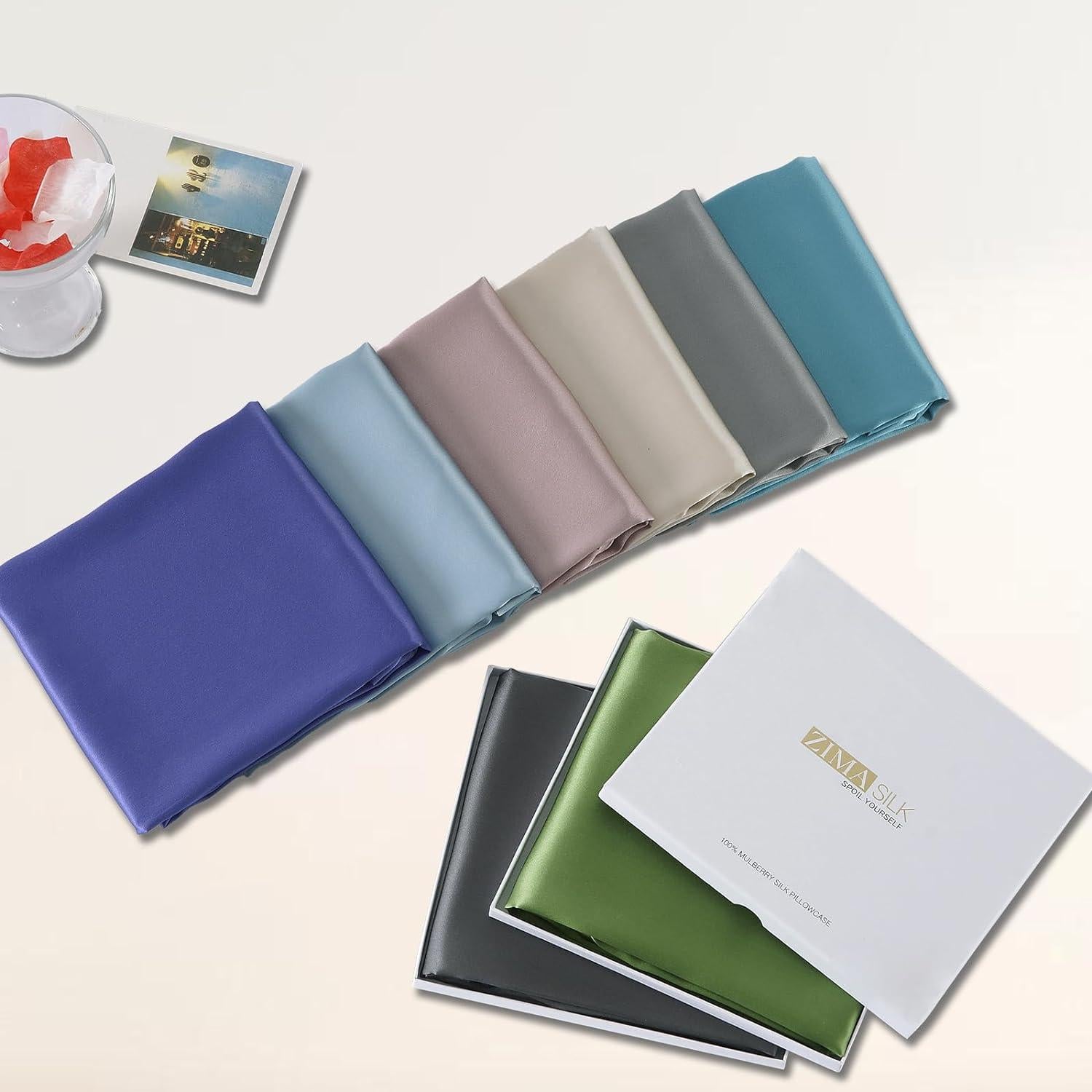 Funda de Almohada de Seda ZIMASILK 100% Pura 50.8x66cm Beige