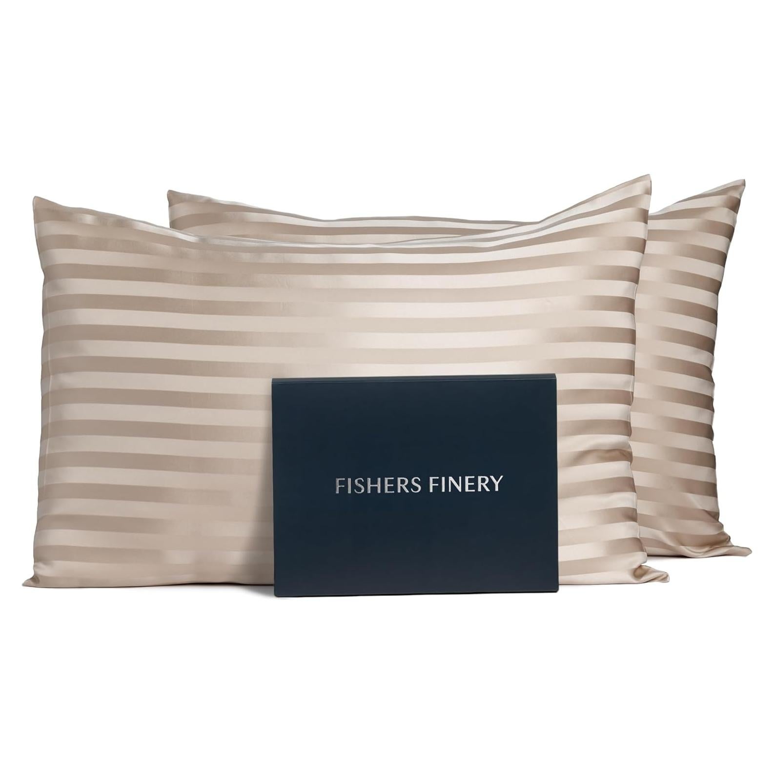 Juego de Fundas de Almohada Rey 100% Seda Morera Fishers Finery