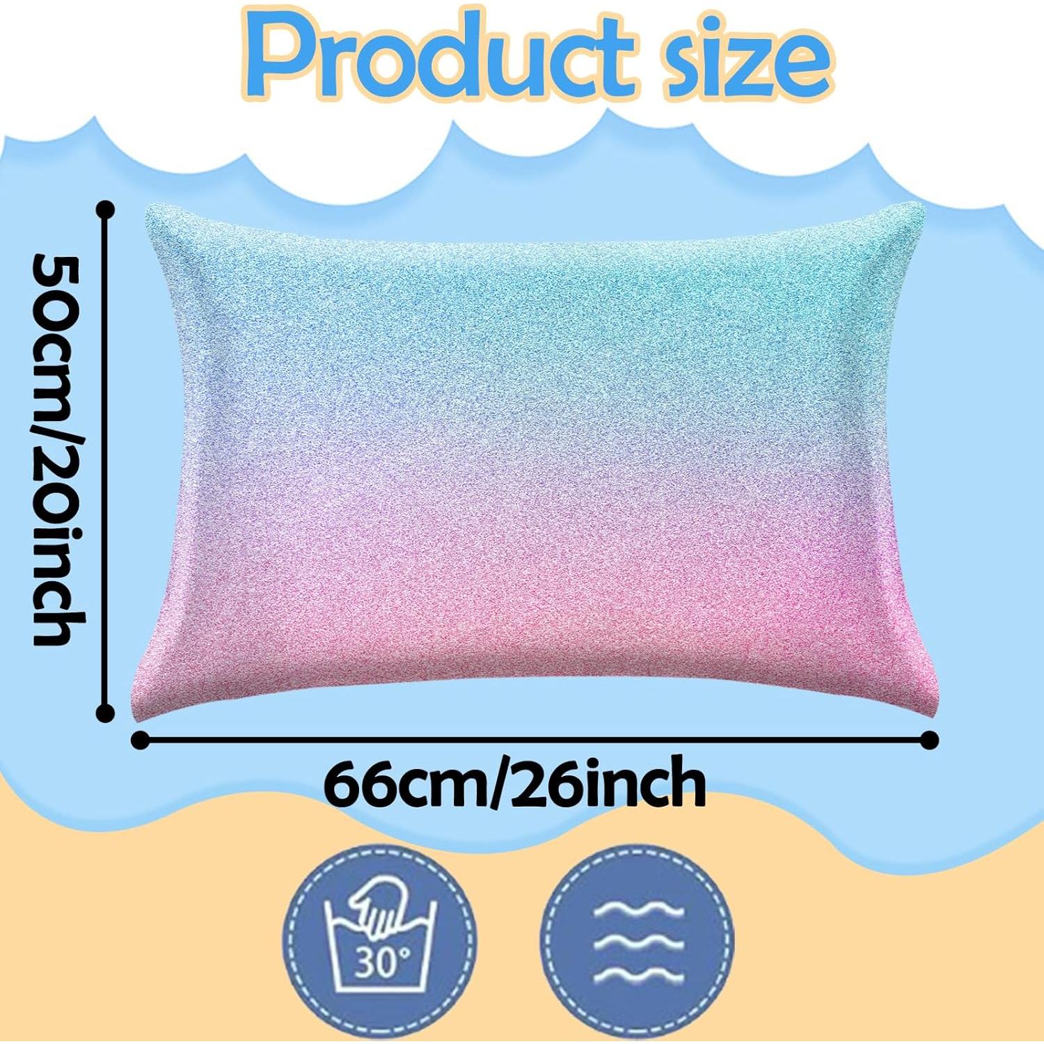 Funda de Almohada de Satén GABraden 2PCS Estándar 66x51cm