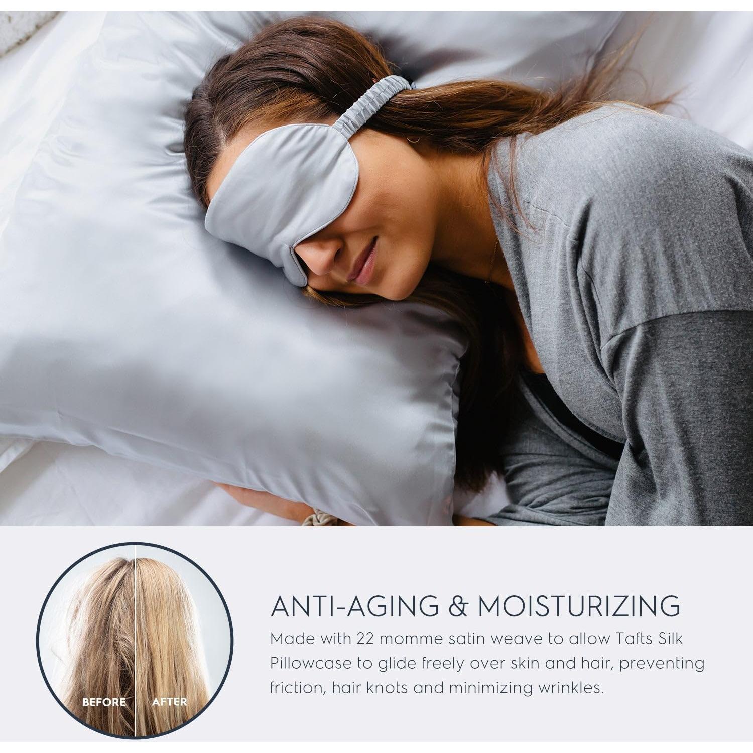 Funda de Almohada de Seda Tafts 22mm 100% Pura Reina 50.8x76.2cm 2pc