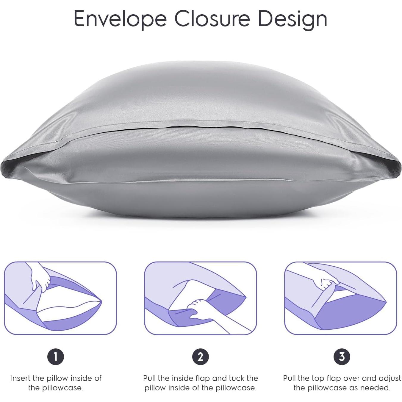 Funda de Almohada de Seda Tafts 22mm 100% Pura Reina 50.8x76.2cm 2pc