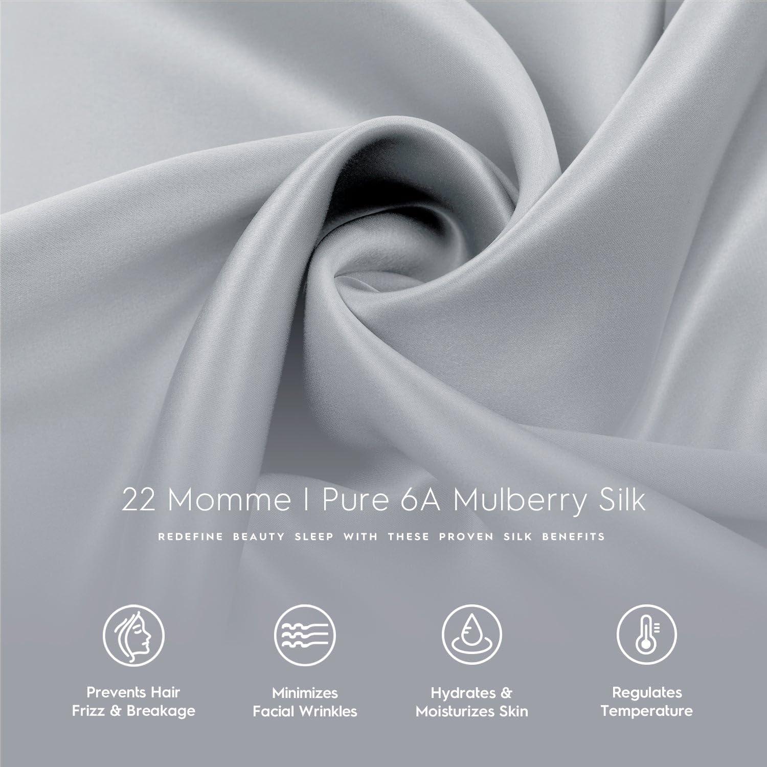 Funda de Almohada de Seda Tafts 22mm 100% Pura Reina 50.8x76.2cm 2pc