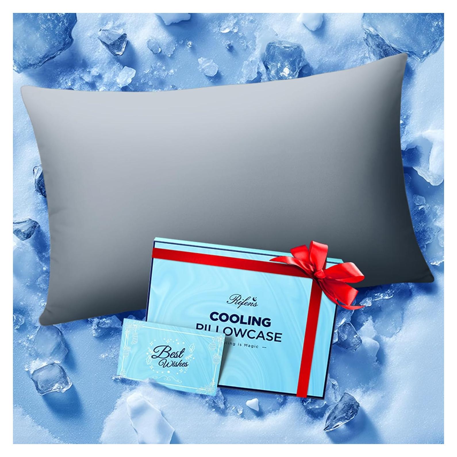 Funda de Almohada Refrigerante Rifens King Gris Claro 91x51cm