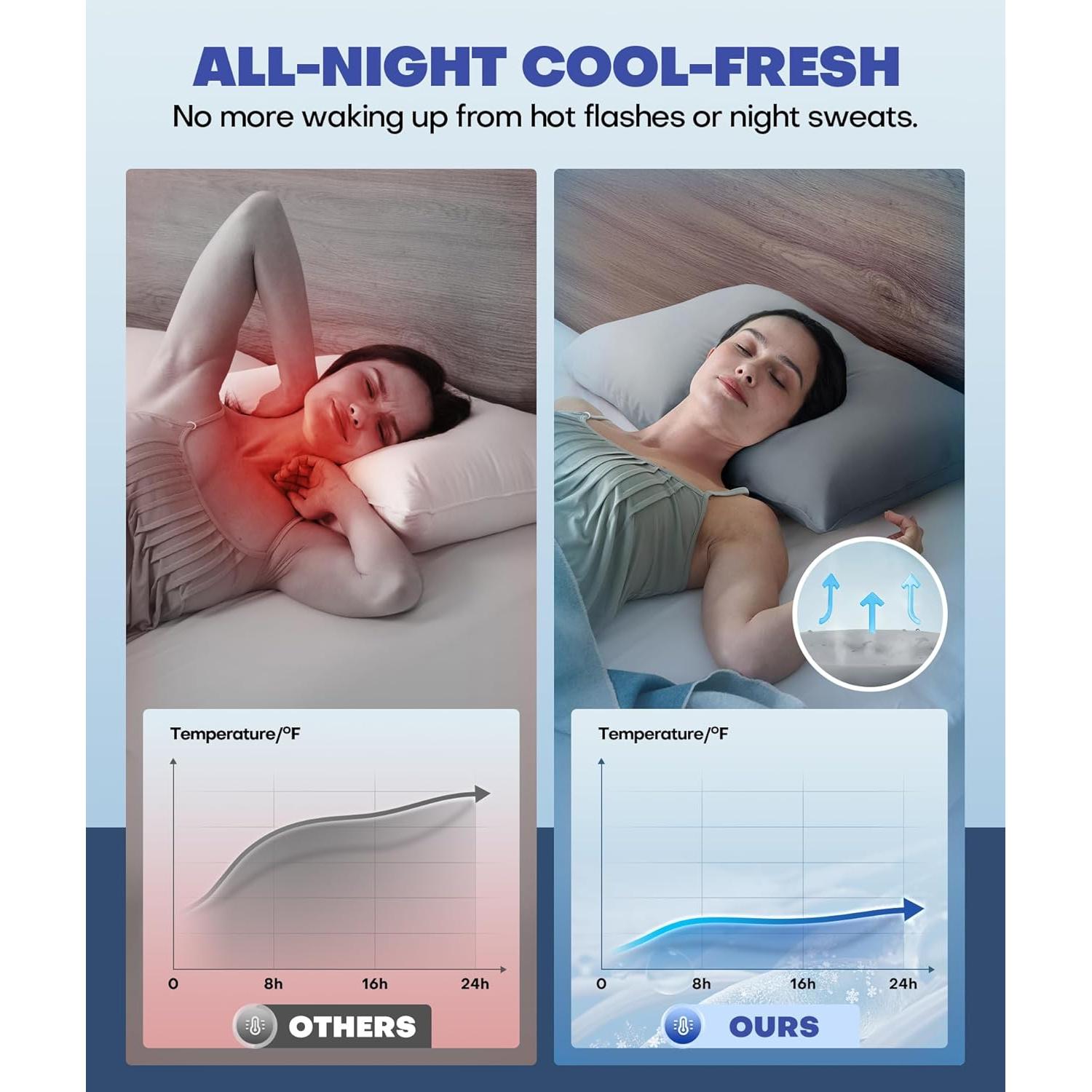 Funda de Almohada Refrigerante Rifens King Gris Claro 91x51cm