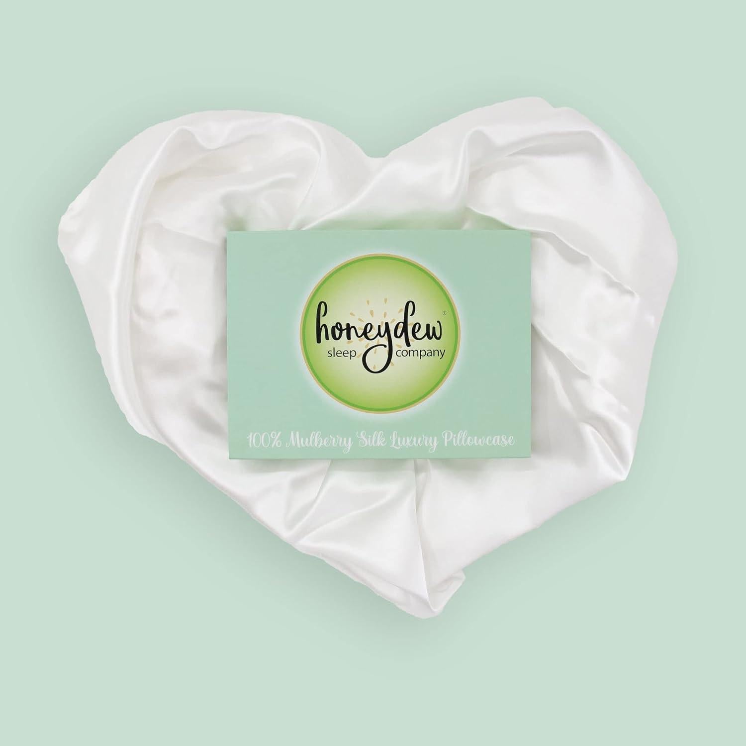 Funda de Almohada de Seda Orgánica Honeydew Queen - Antiarrugas