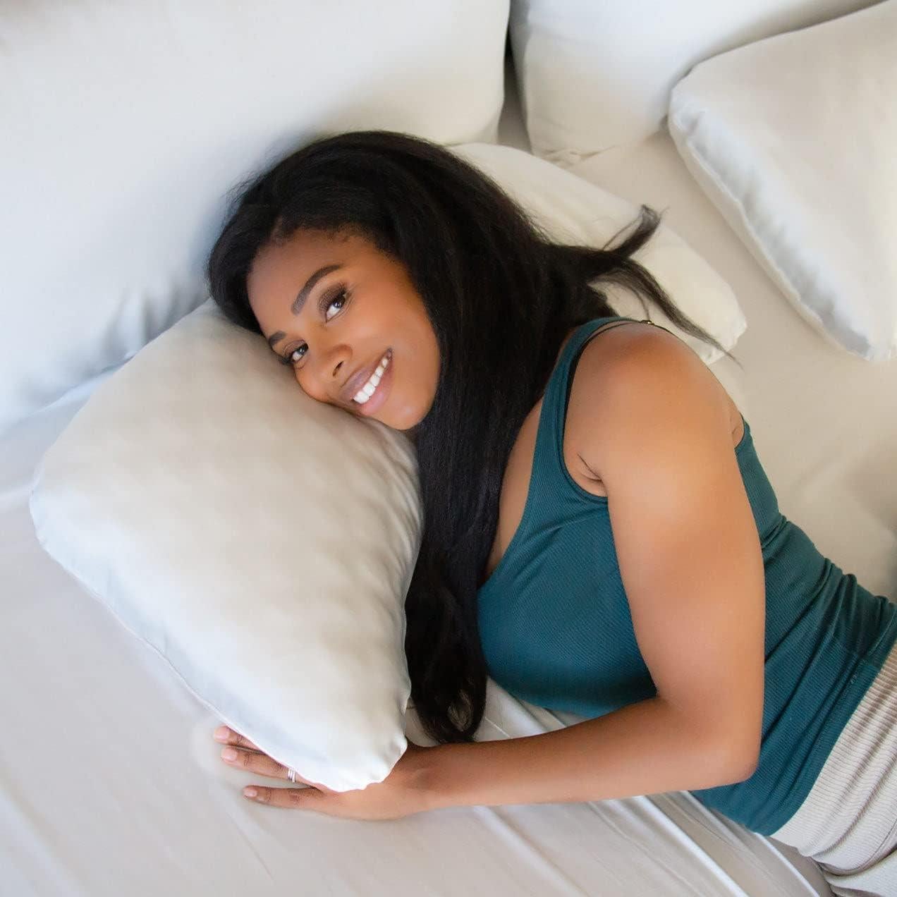 Funda de Almohada de Seda Orgánica Honeydew Queen - Antiarrugas