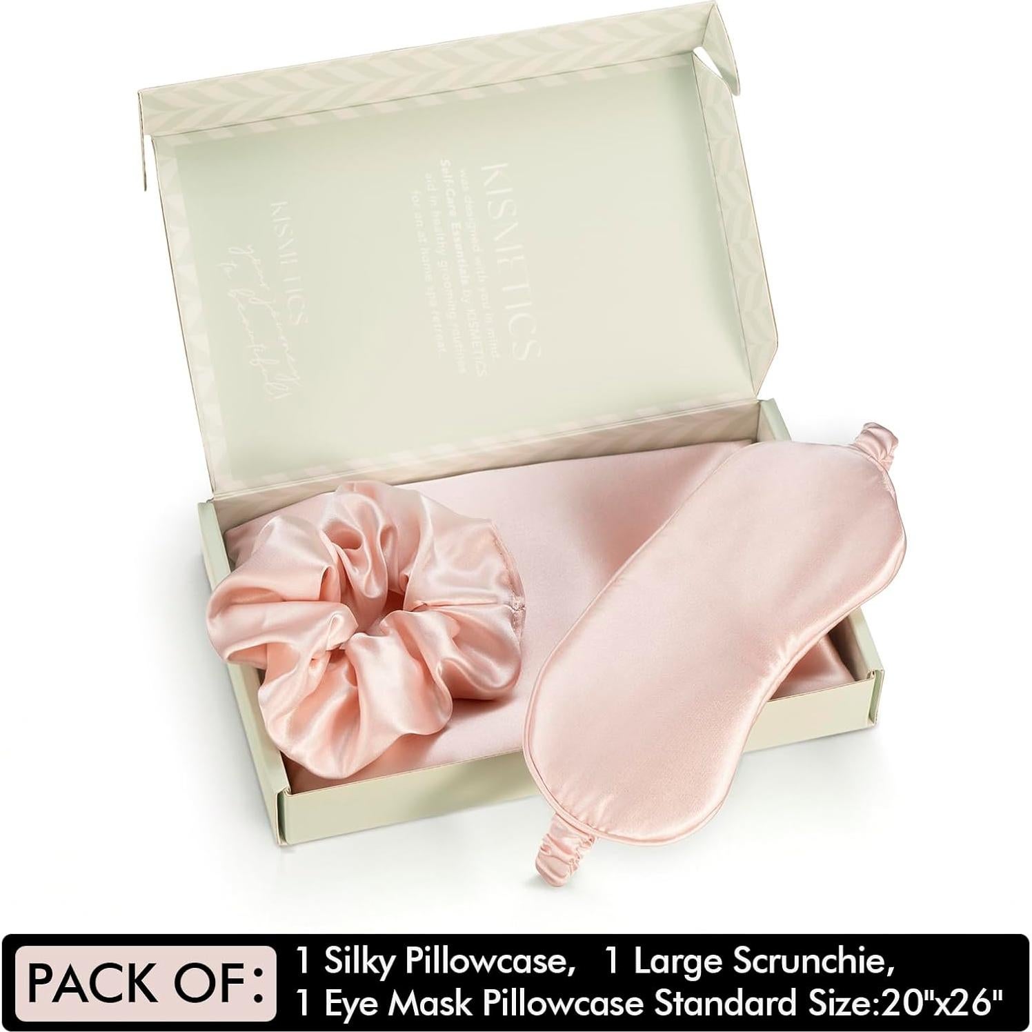 Juego de Sueño de Seda Vegana KISMETICS - Funda, Máscara y Scrunchie