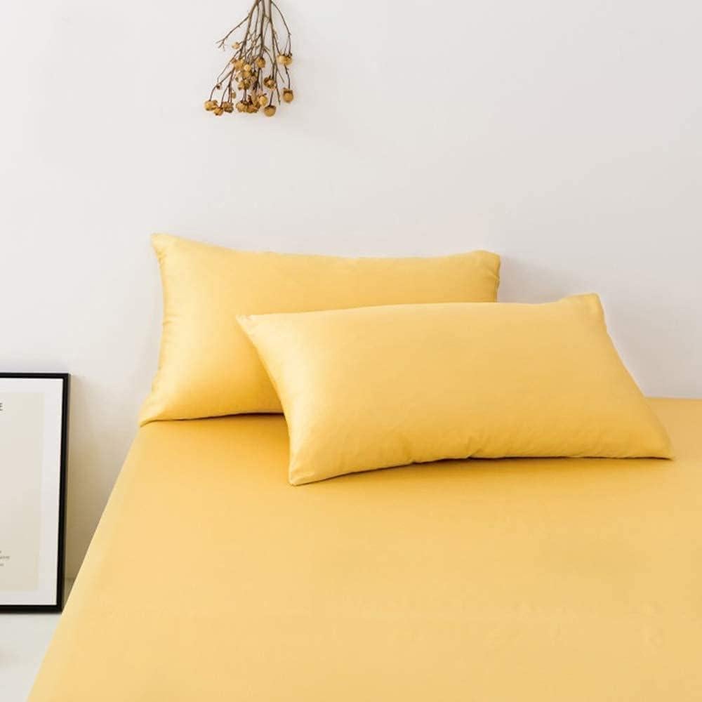 FLXXIE Fundas de Almohada de Satén Amarillo 20x66 cm - 2 Piezas