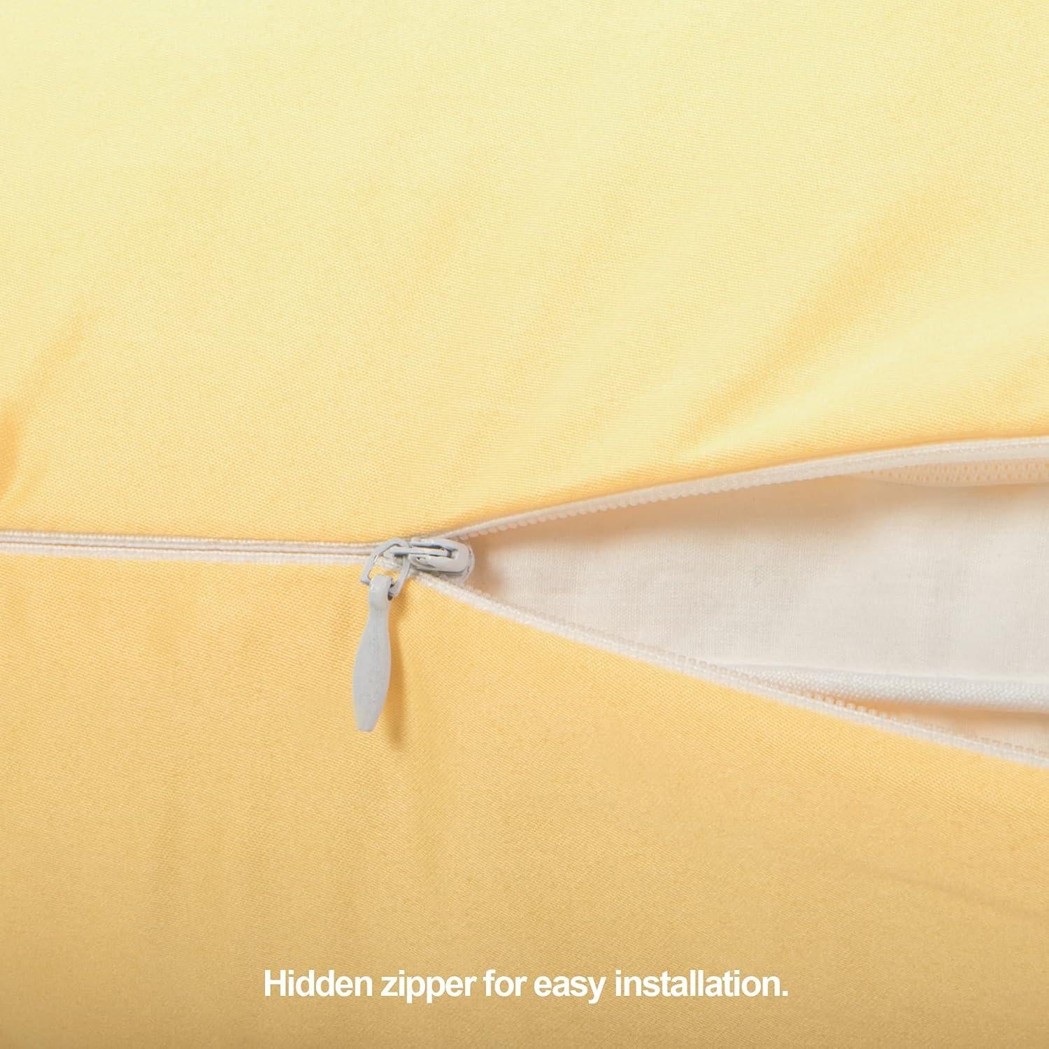 FLXXIE Fundas de Almohada de Satén Amarillo 20x66 cm - 2 Piezas