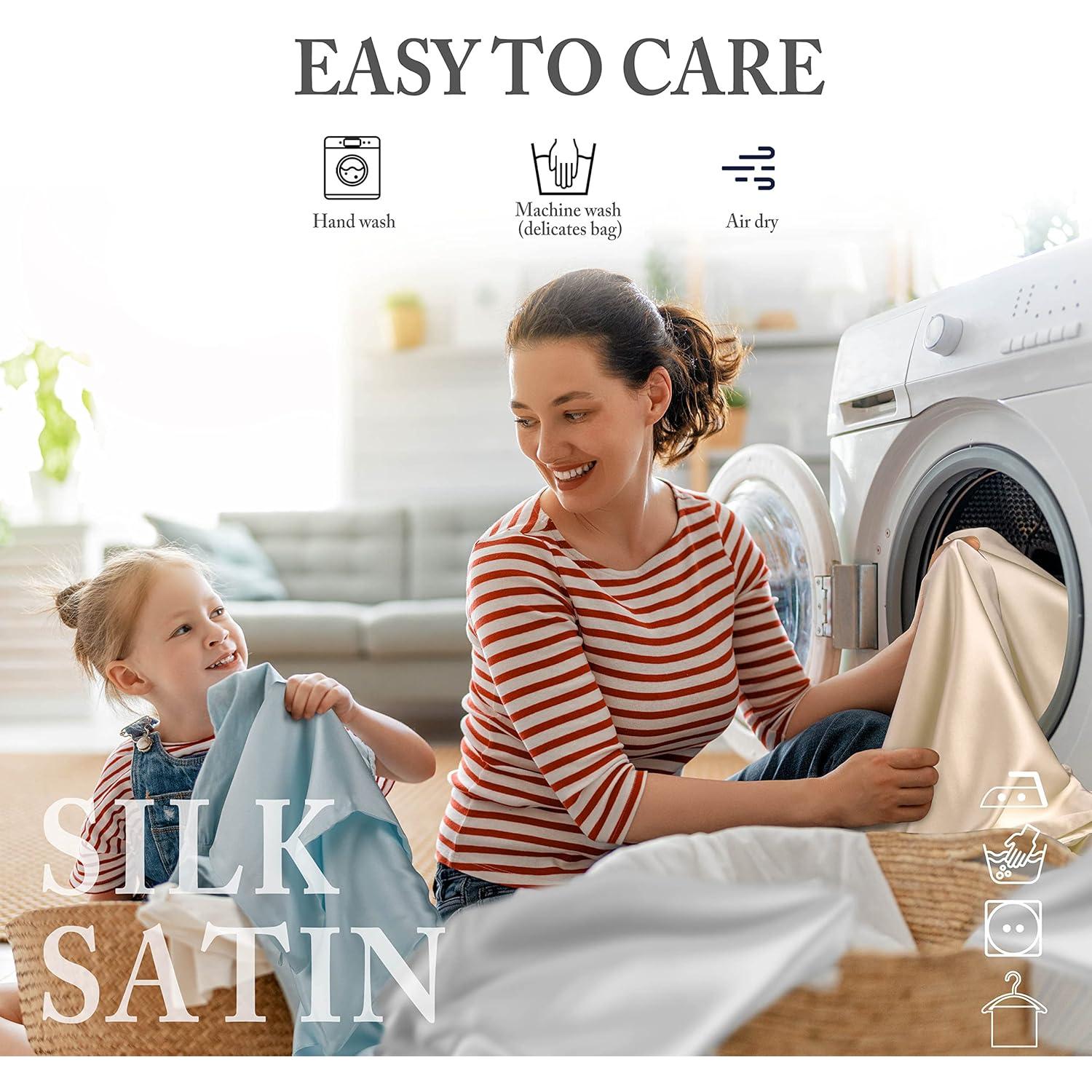 Funda de Almohada de Seda J JIMOO Reina 600 Hilos Champagne - 10 Piezas