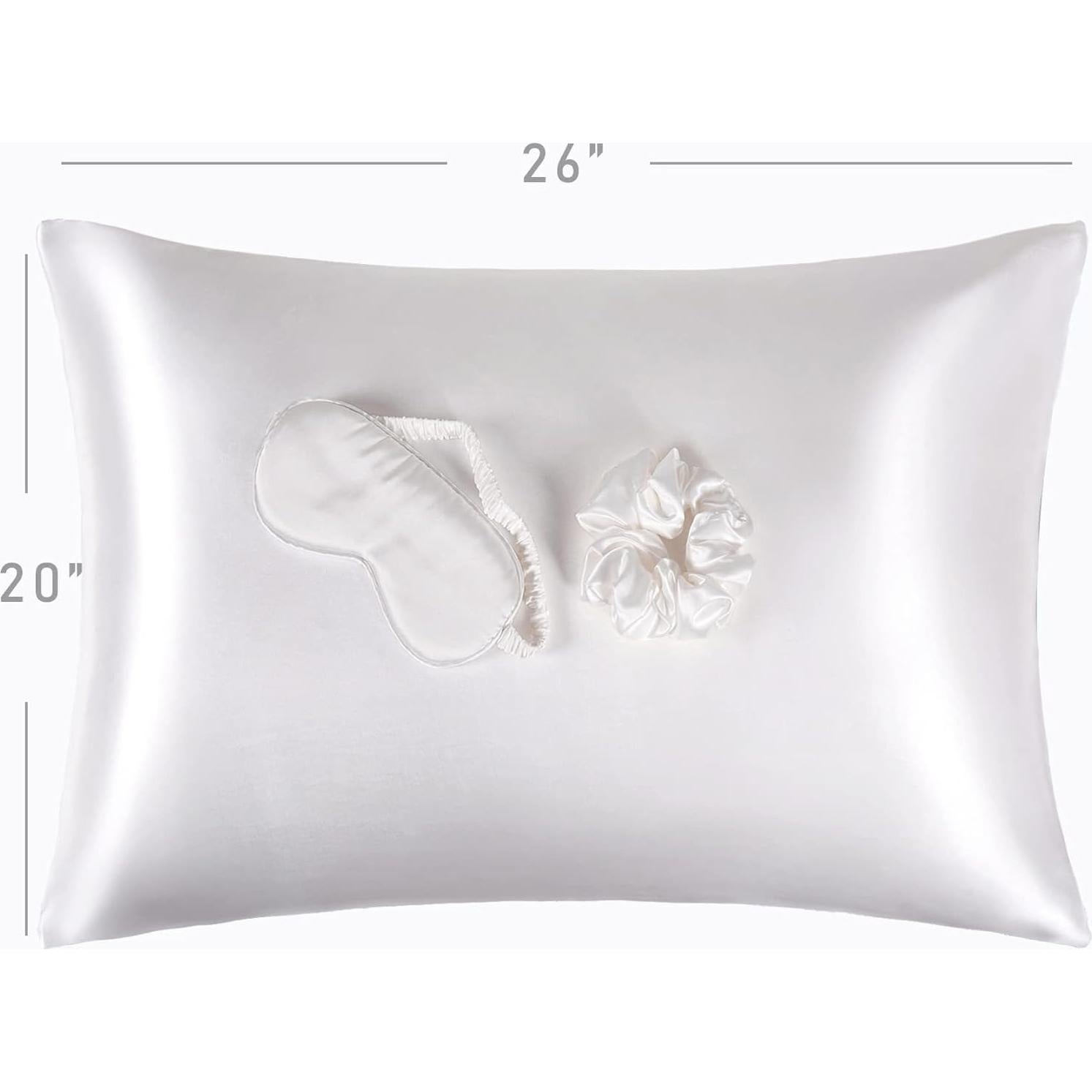 Juego de Fundas de Almohada de Satén URLINENS Marfil Estándar