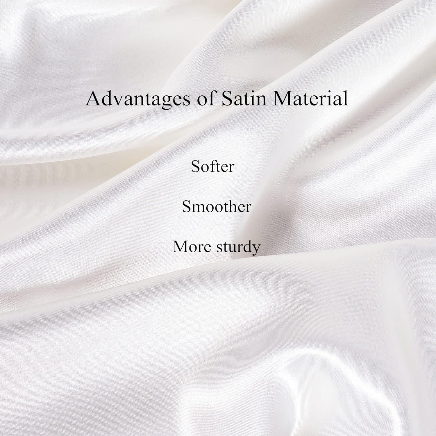 Juego de Fundas de Almohada de Satén URLINENS Marfil Estándar