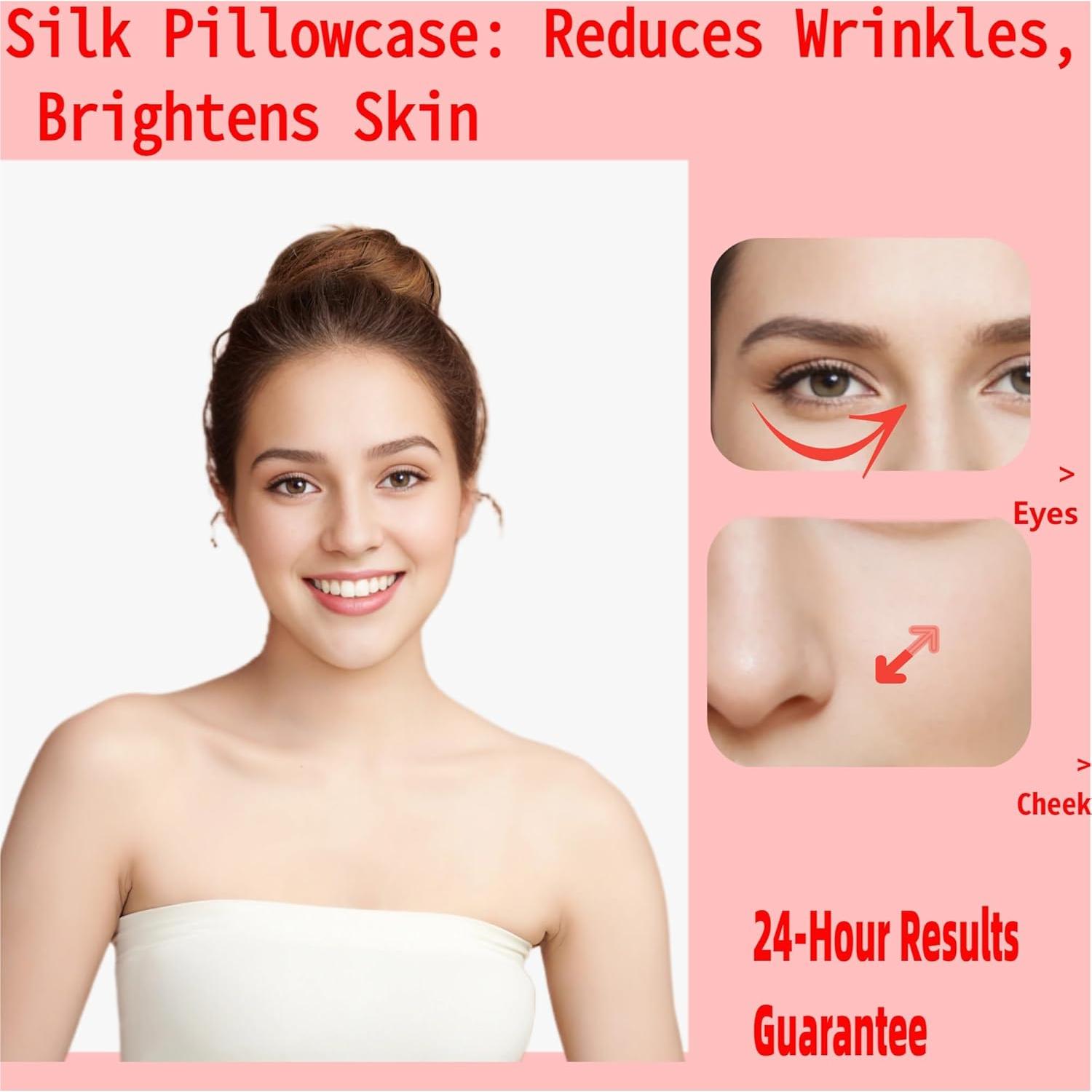 Funda de Almohada de Seda 100% Morera FCHJXTL Estándar Rosa