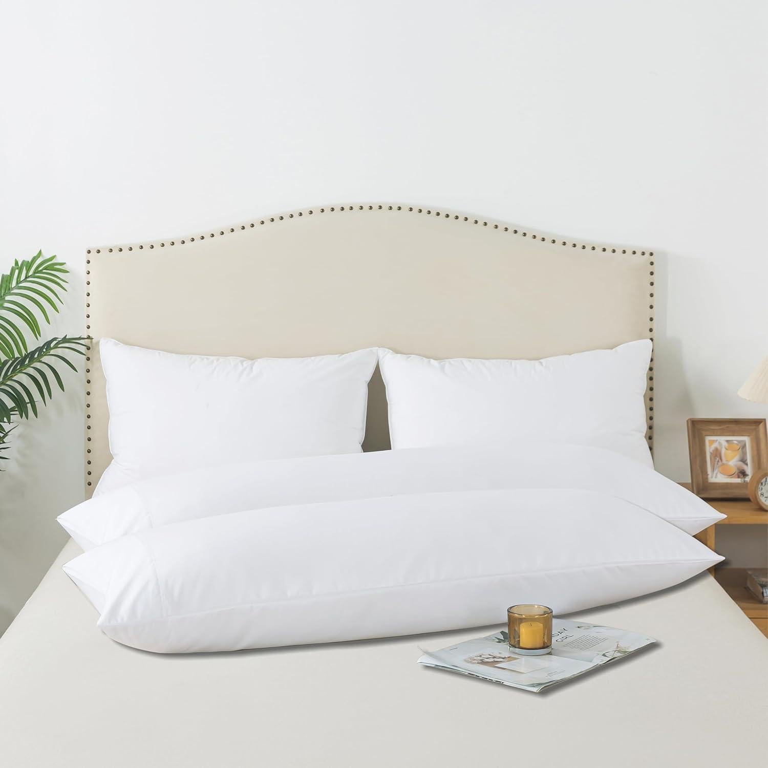 Funda de Almohada de Cuerpo WhatsBedding - Paquete de 2, Microfibra Suave 50.8x137.2 cm