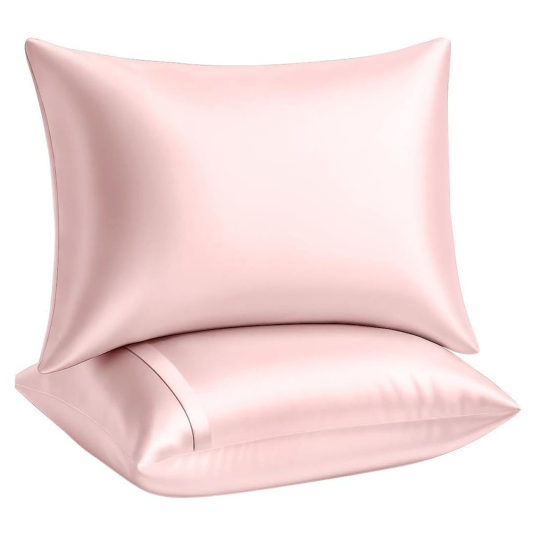 Funda de Almohada de Satén Rosa Blissford - Juego de 2