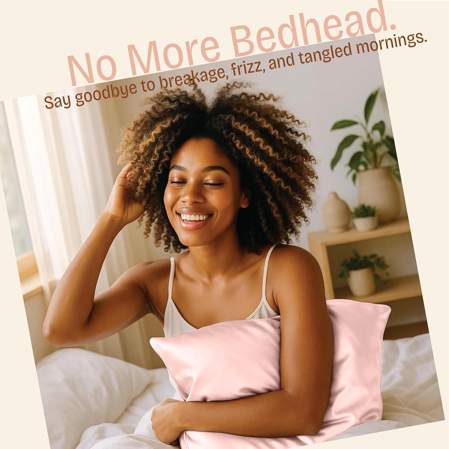 Funda de Almohada de Satén Rosa Blissford - Juego de 2