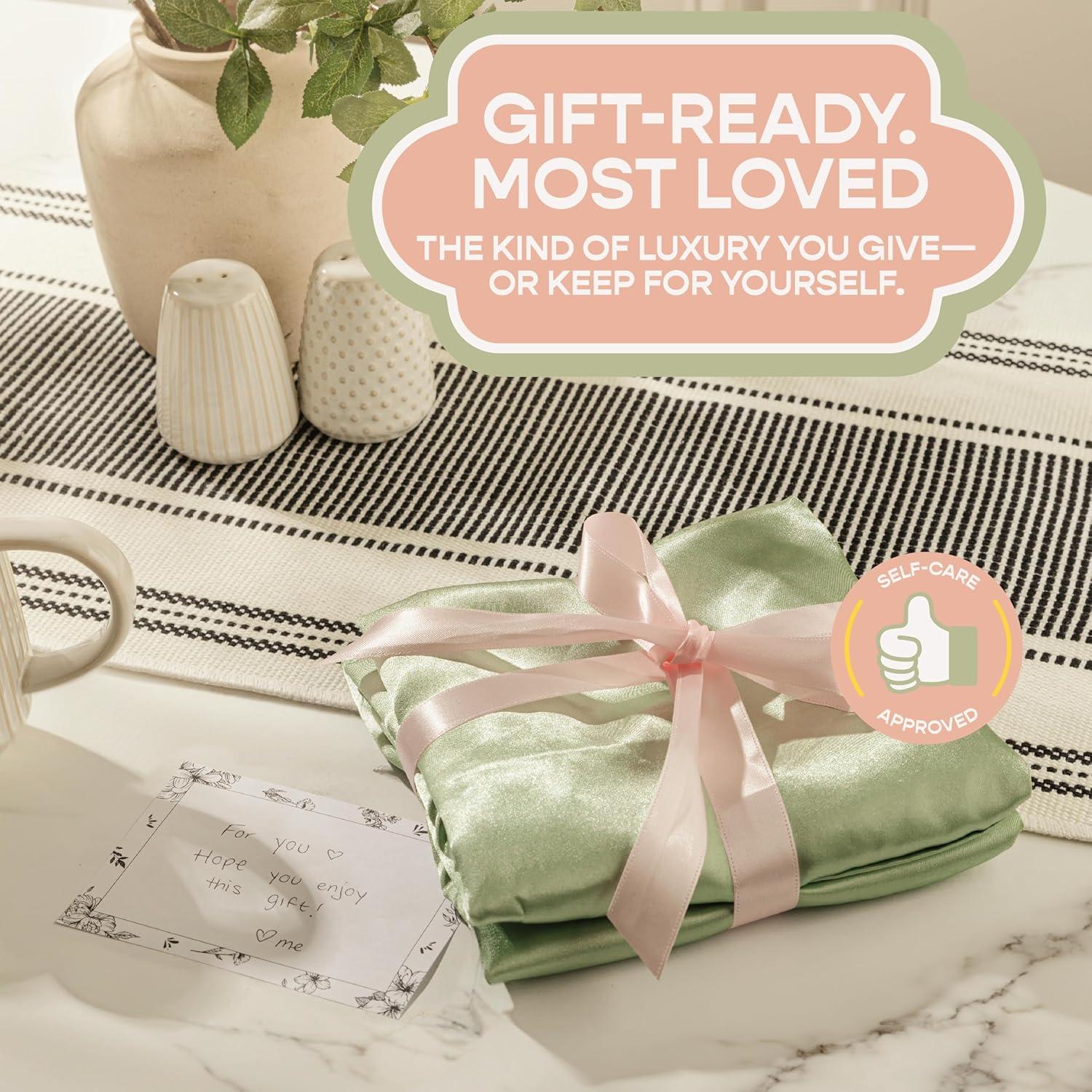 Funda de Almohada de Satén Rosa Blissford - Juego de 2