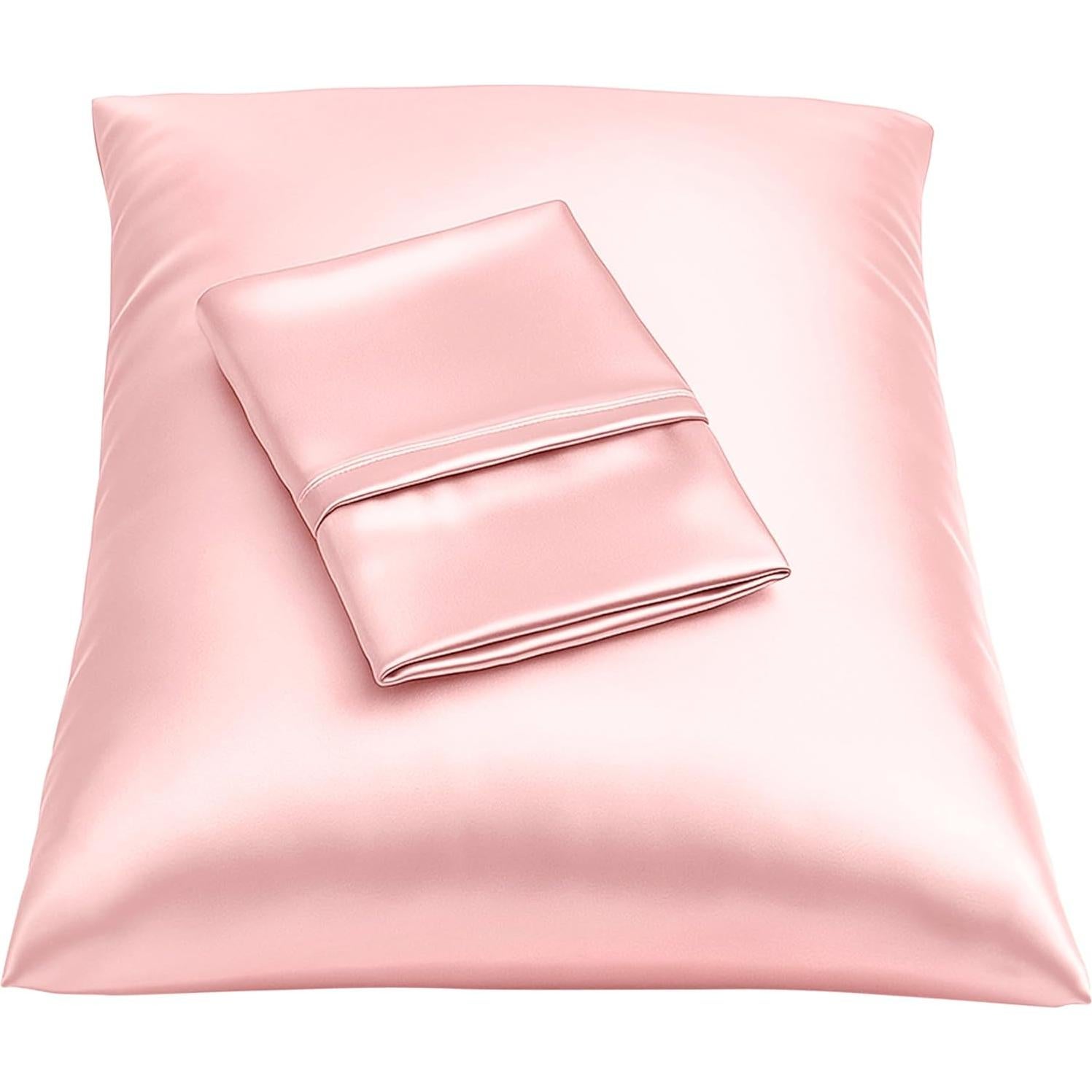 Funda de Almohada de Satén Rosa Blissford - Juego de 2