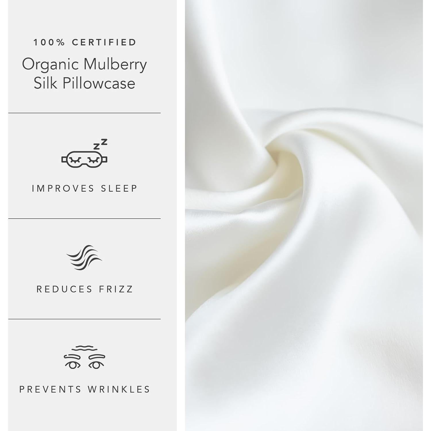 Funda de Almohada de Seda Orgánica Fishers Finery 25mm - 2PK