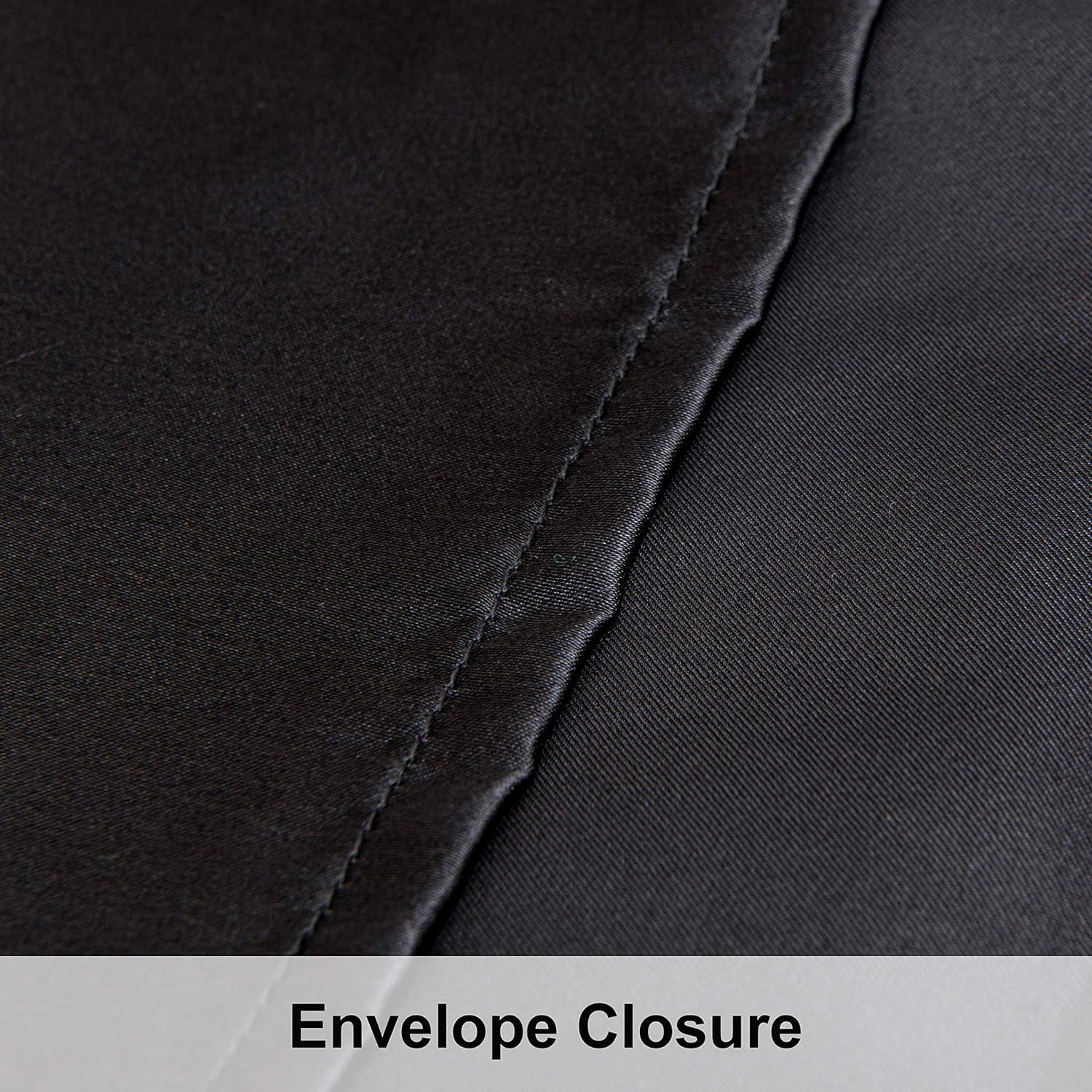 Fundas de Almohada de Satén NTBAY 2 Piezas 20x66 cm Negro