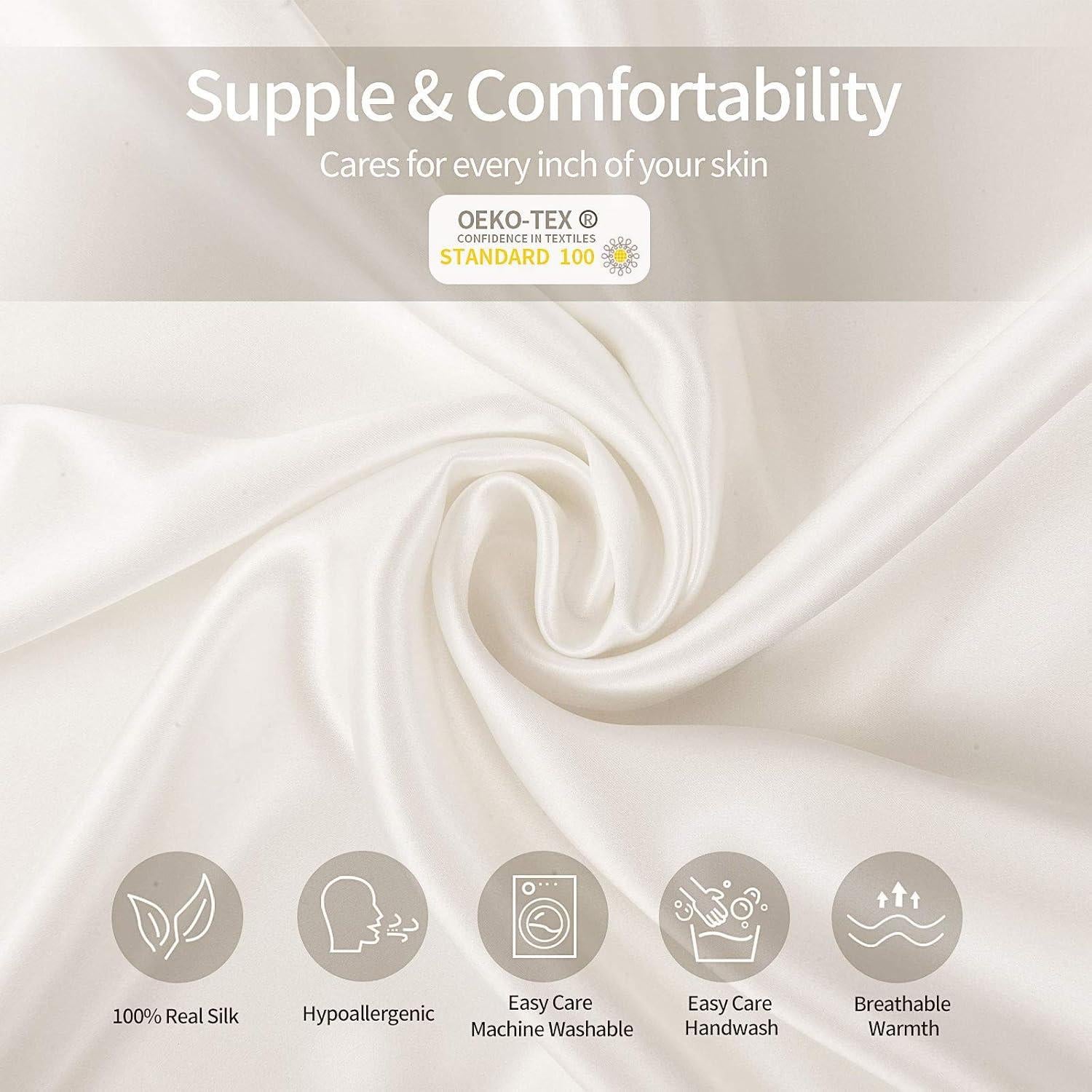 Funda de Almohada de Seda Vividmoo 100% Natural Estándar 50.8x66cm