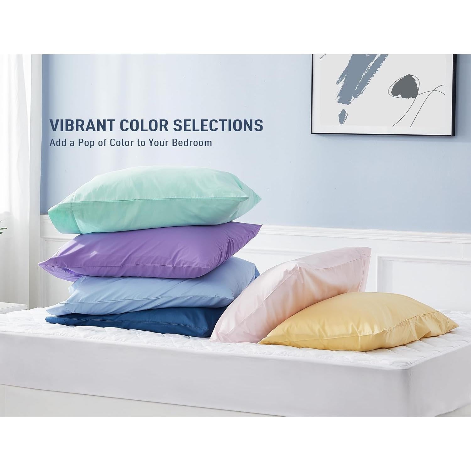 Juego de Fundas de Almohada HOMTEC 100% Algodón 2 Piezas 76x51cm