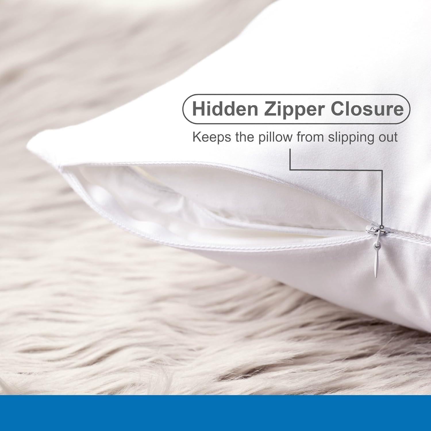 Fundas de Almohada Refrigerantes Vegan Silk - 100% Viscosa de Bambú - Juego de 2 Estándar 66x51 cm