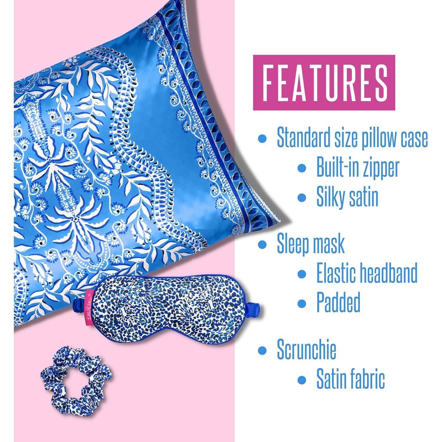 Conjunto de Sueño Lilly Pulitzer: Funda de Almohada y Máscara