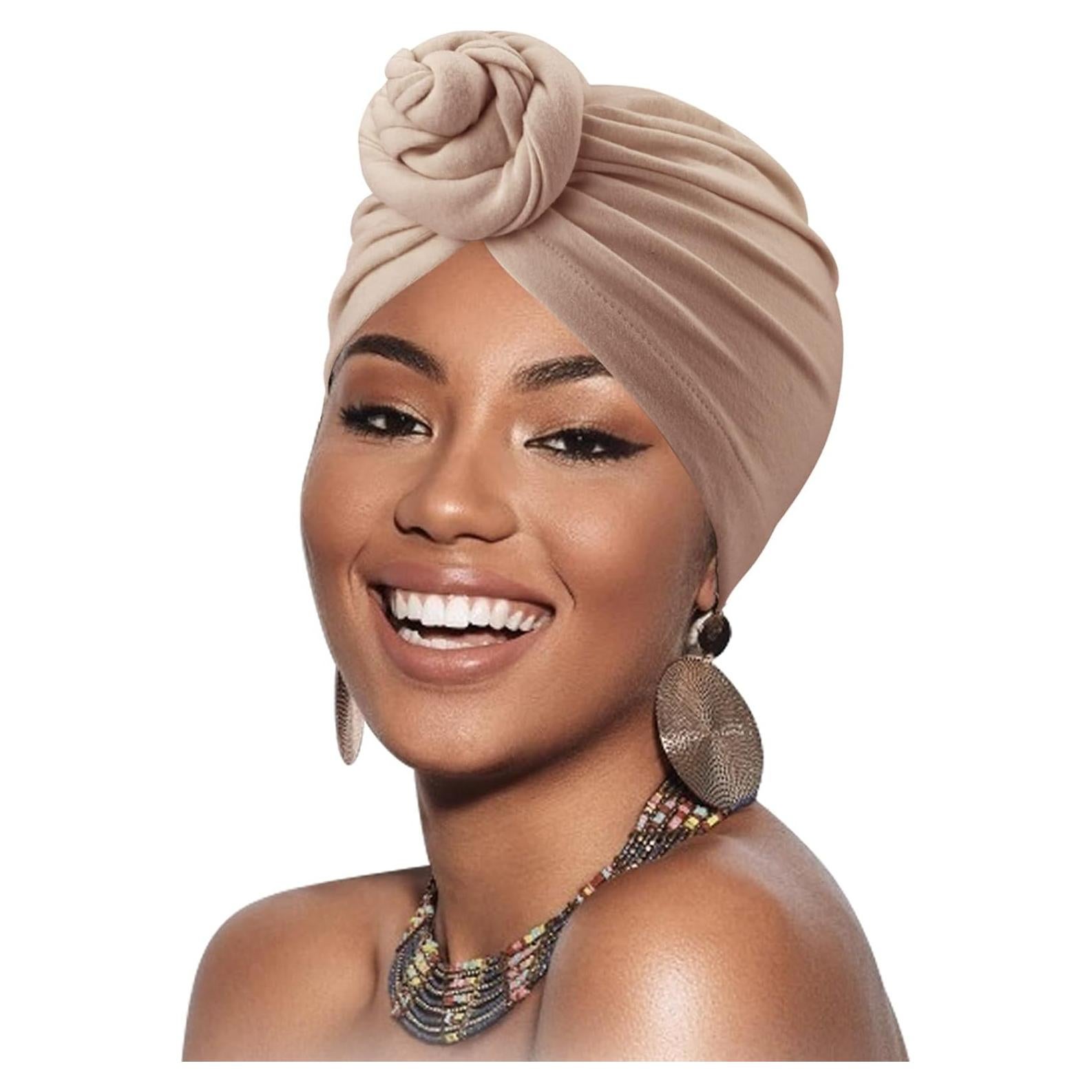 Gorro Turbante Pre-atado AQOKKA para Mujeres - Diseño Floral