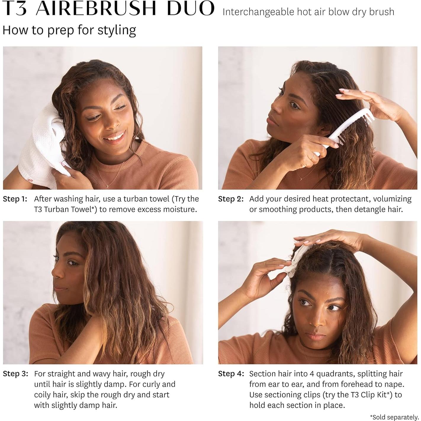 Cepillo Secador de Aire Caliente T3 AireBrush Duo 61.6cm