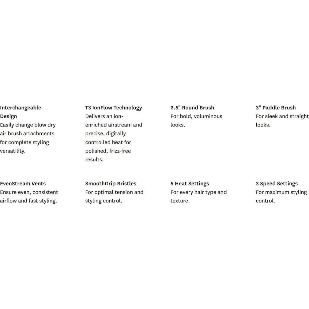 Cepillo Secador de Aire Caliente T3 AireBrush Duo 61.6cm