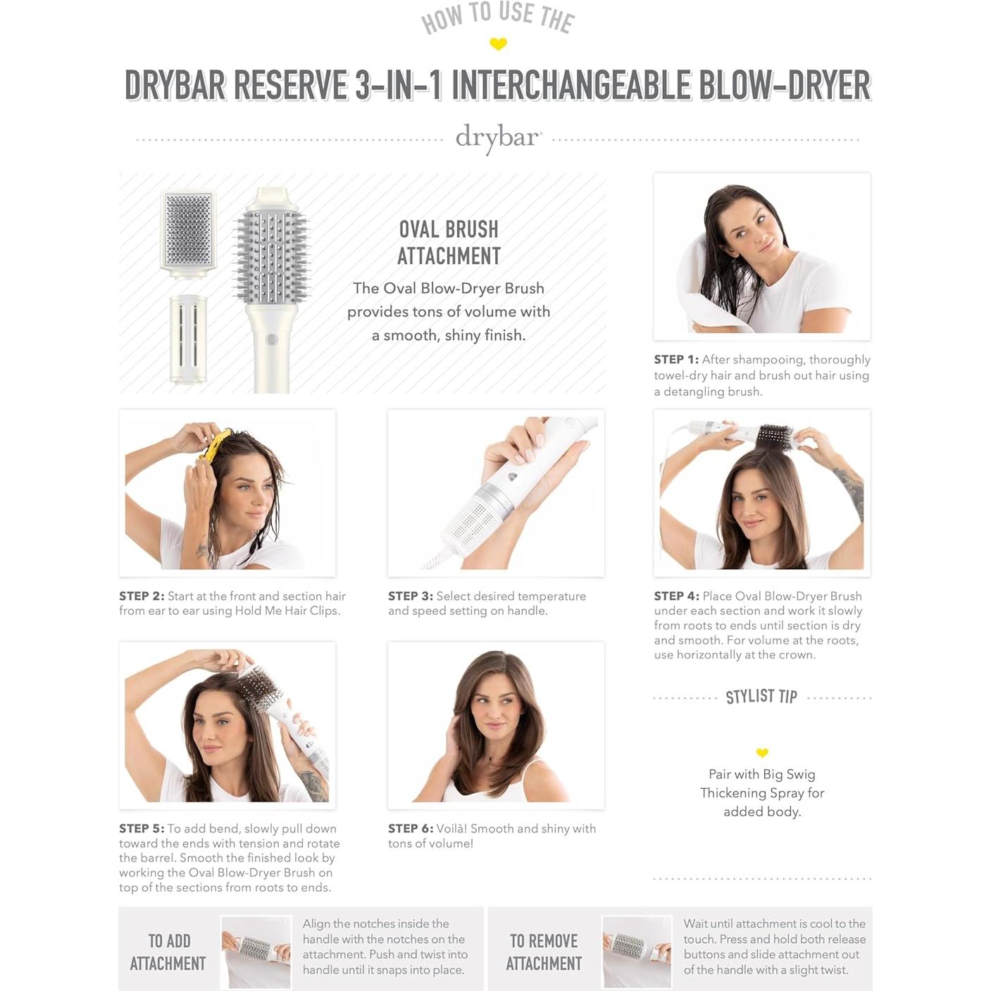 Secador de Pelo 3 en 1 Drybar Reserve 11.6x32.3cm 0.45kg